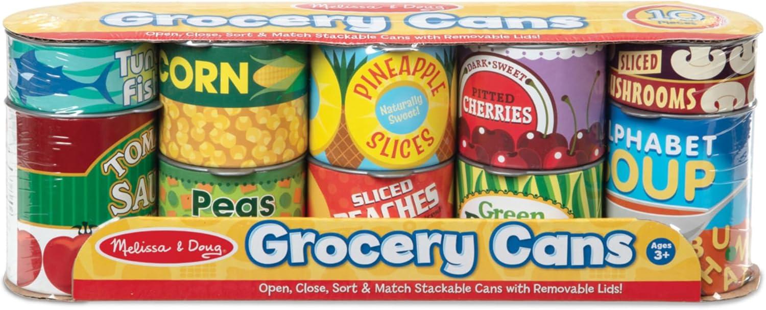 imageMelissa ampamp Doug Lets Play House 10 Grocery Cans with Removable Lids Toy Food ampamp Play Kitchen Accessories Preschool Learning Toys for Girls ampamp Boys 3