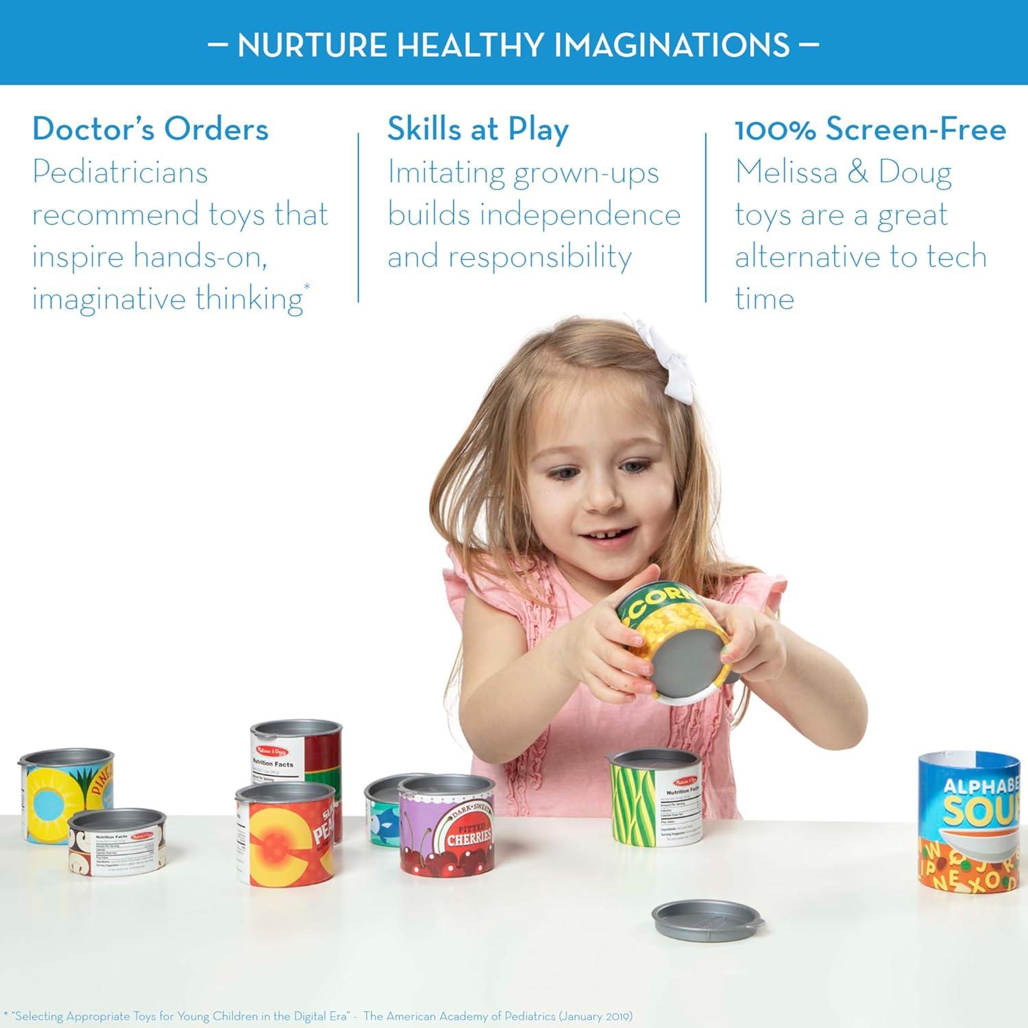 imageMelissa ampamp Doug Lets Play House 10 Grocery Cans with Removable Lids Toy Food ampamp Play Kitchen Accessories Preschool Learning Toys for Girls ampamp Boys 3