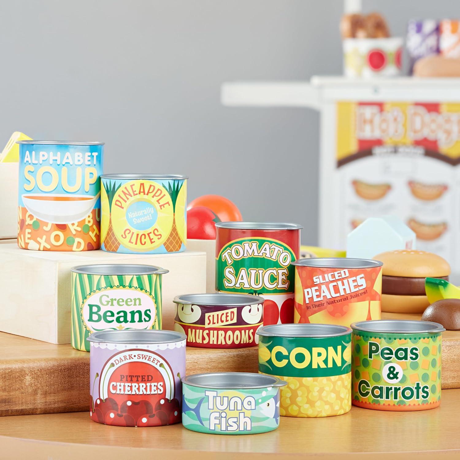 imageMelissa ampamp Doug Lets Play House 10 Grocery Cans with Removable Lids Toy Food ampamp Play Kitchen Accessories Preschool Learning Toys for Girls ampamp Boys 3