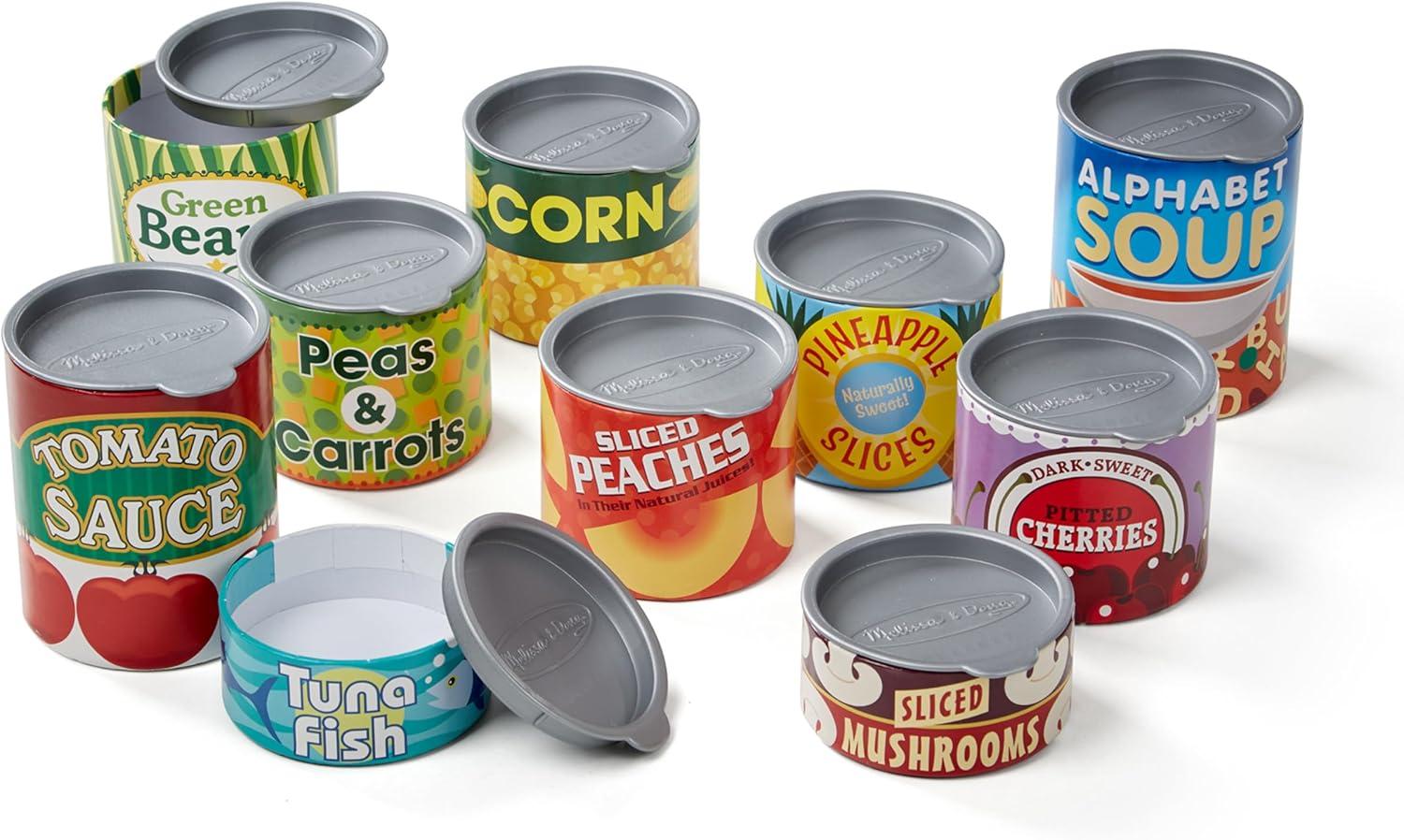 imageMelissa ampamp Doug Lets Play House 10 Grocery Cans with Removable Lids Toy Food ampamp Play Kitchen Accessories Preschool Learning Toys for Girls ampamp Boys 3