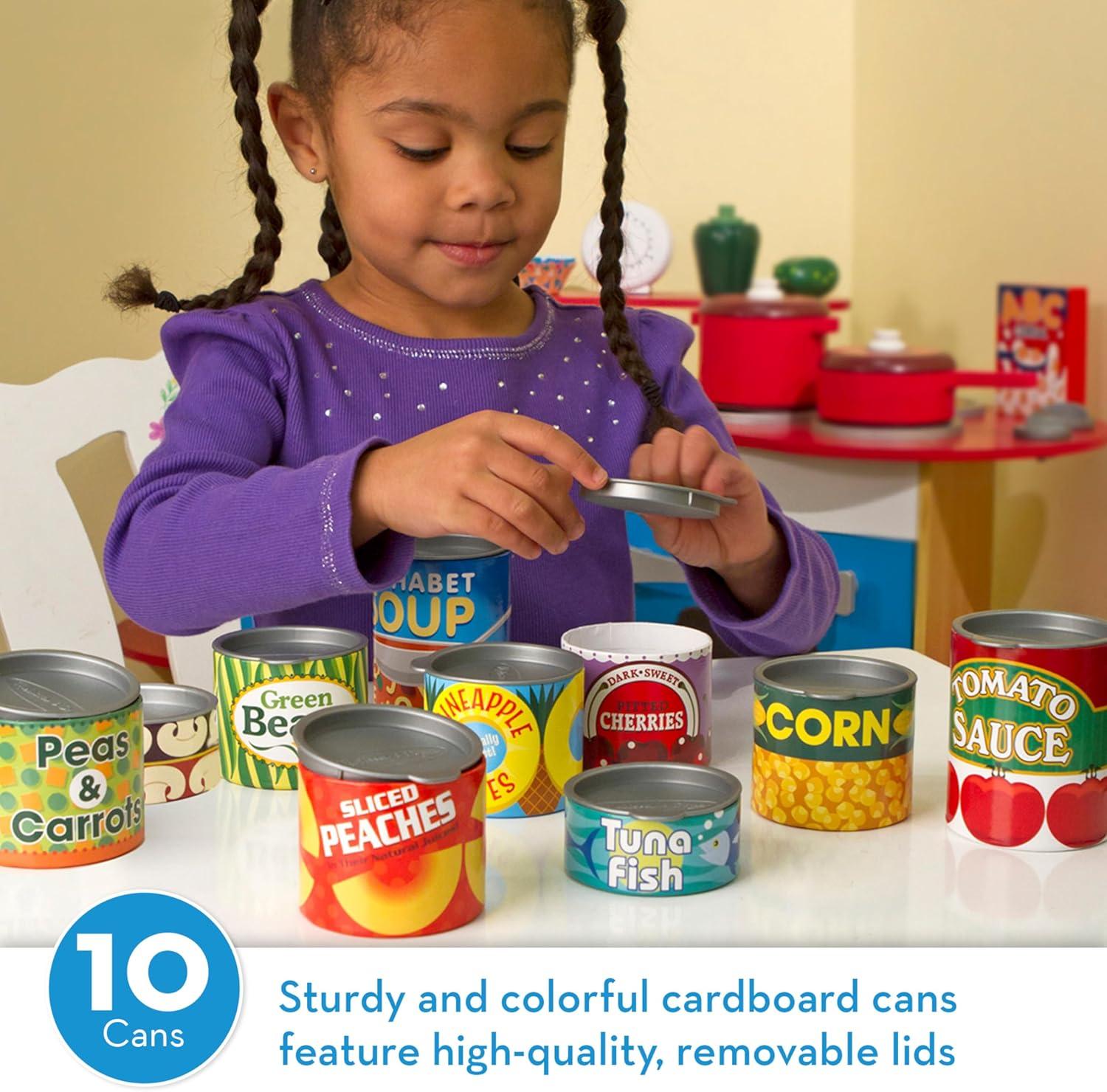 imageMelissa ampamp Doug Lets Play House 10 Grocery Cans with Removable Lids Toy Food ampamp Play Kitchen Accessories Preschool Learning Toys for Girls ampamp Boys 3