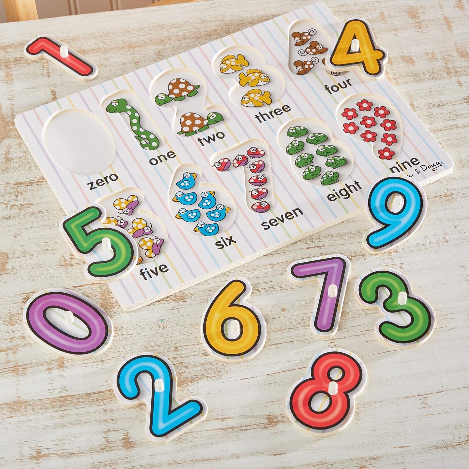 imageMelissa ampamp Doug Lift ampamp See Numbers Wooden Peg Puzzle  10 Pieces  FSC CertifiedRetail Version