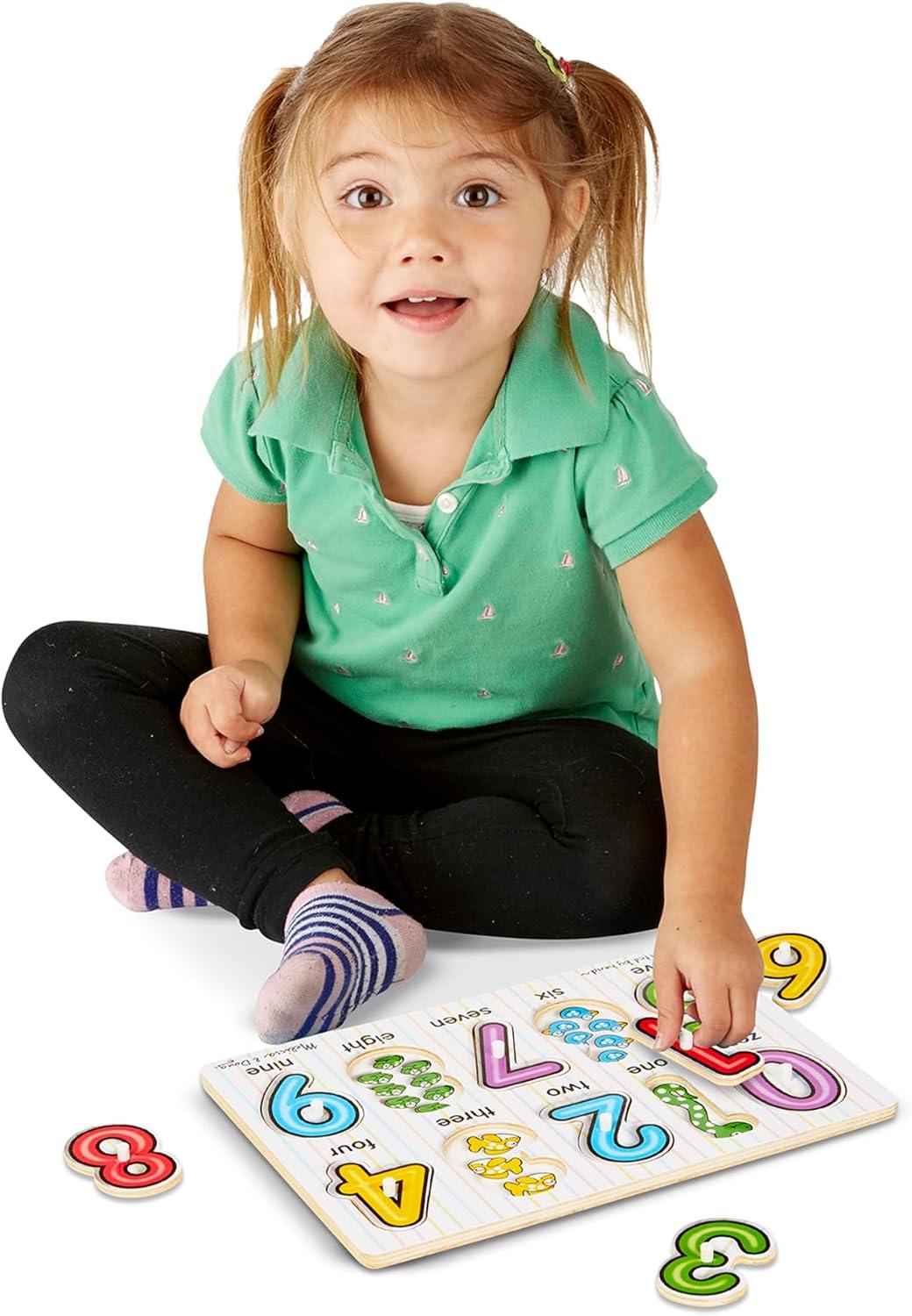 imageMelissa ampamp Doug Lift ampamp See Numbers Wooden Peg Puzzle  10 Pieces  FSC CertifiedRetail Version