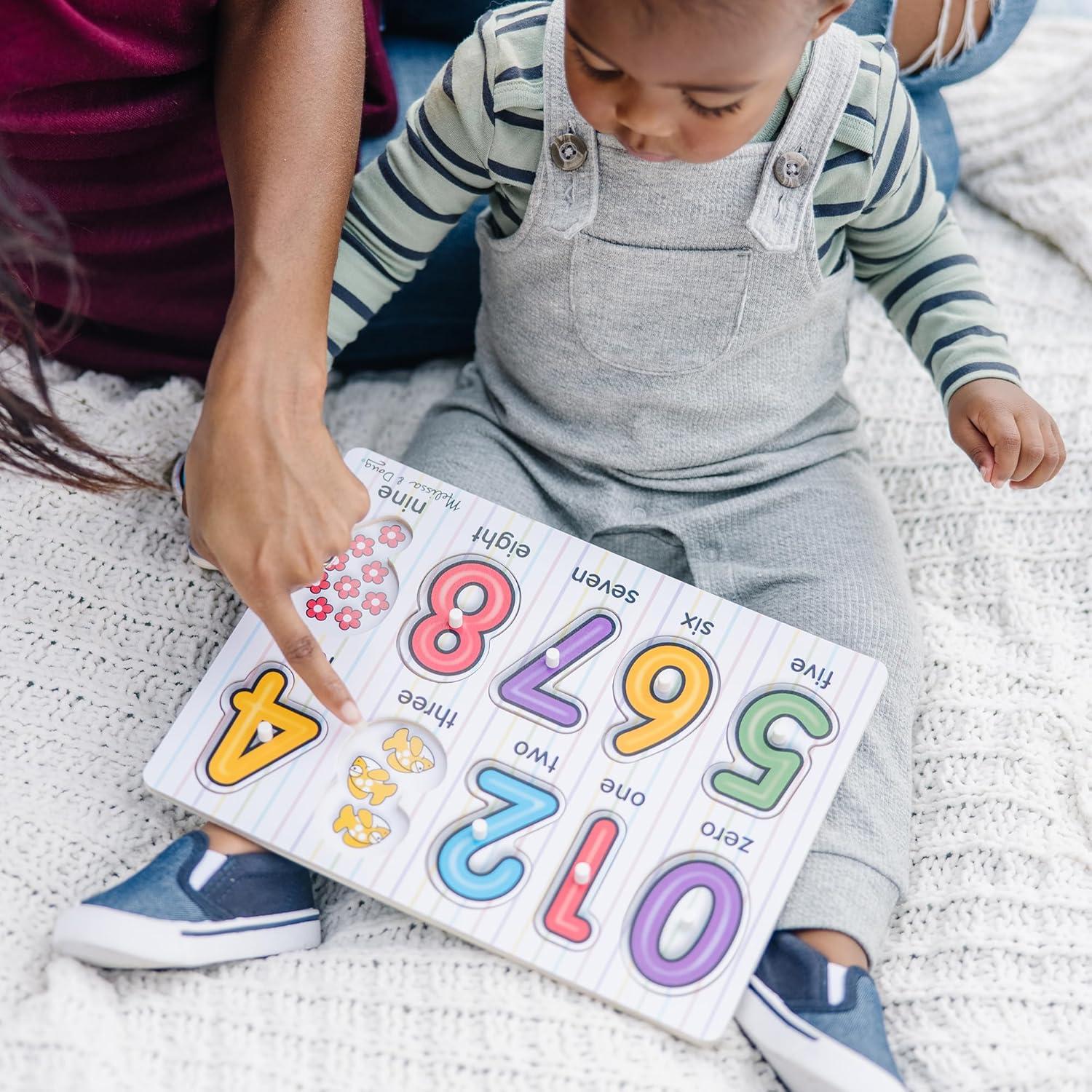 imageMelissa ampamp Doug Lift ampamp See Numbers Wooden Peg Puzzle  10 Pieces  FSC CertifiedRetail Version