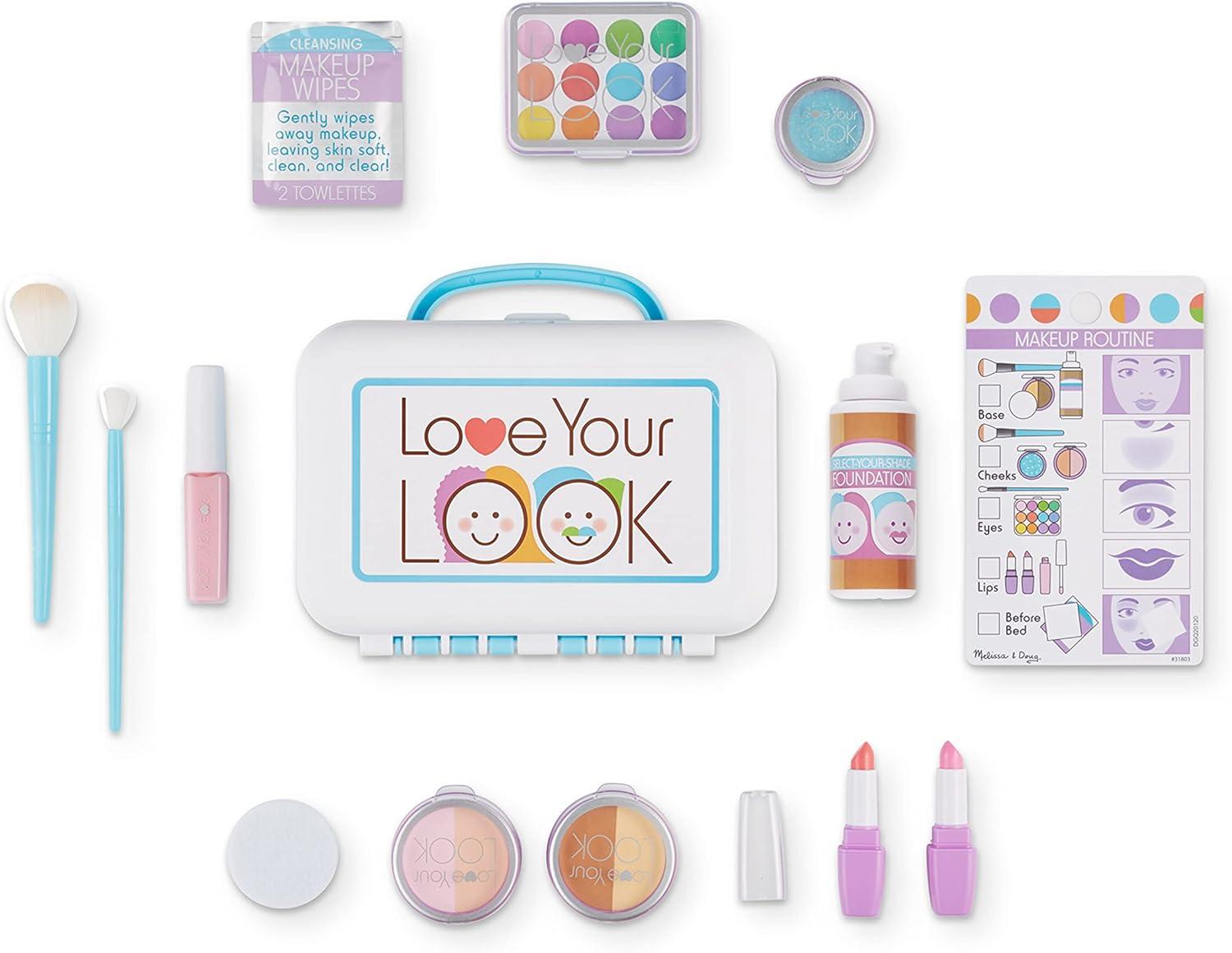 imageMelissa ampamp Doug Love Your Look Pretend Makeup Kit Play Set  16 Pieces for MessFree Pretend Play Does NOT Contain Real CosmeticsPretend Makeup Kit