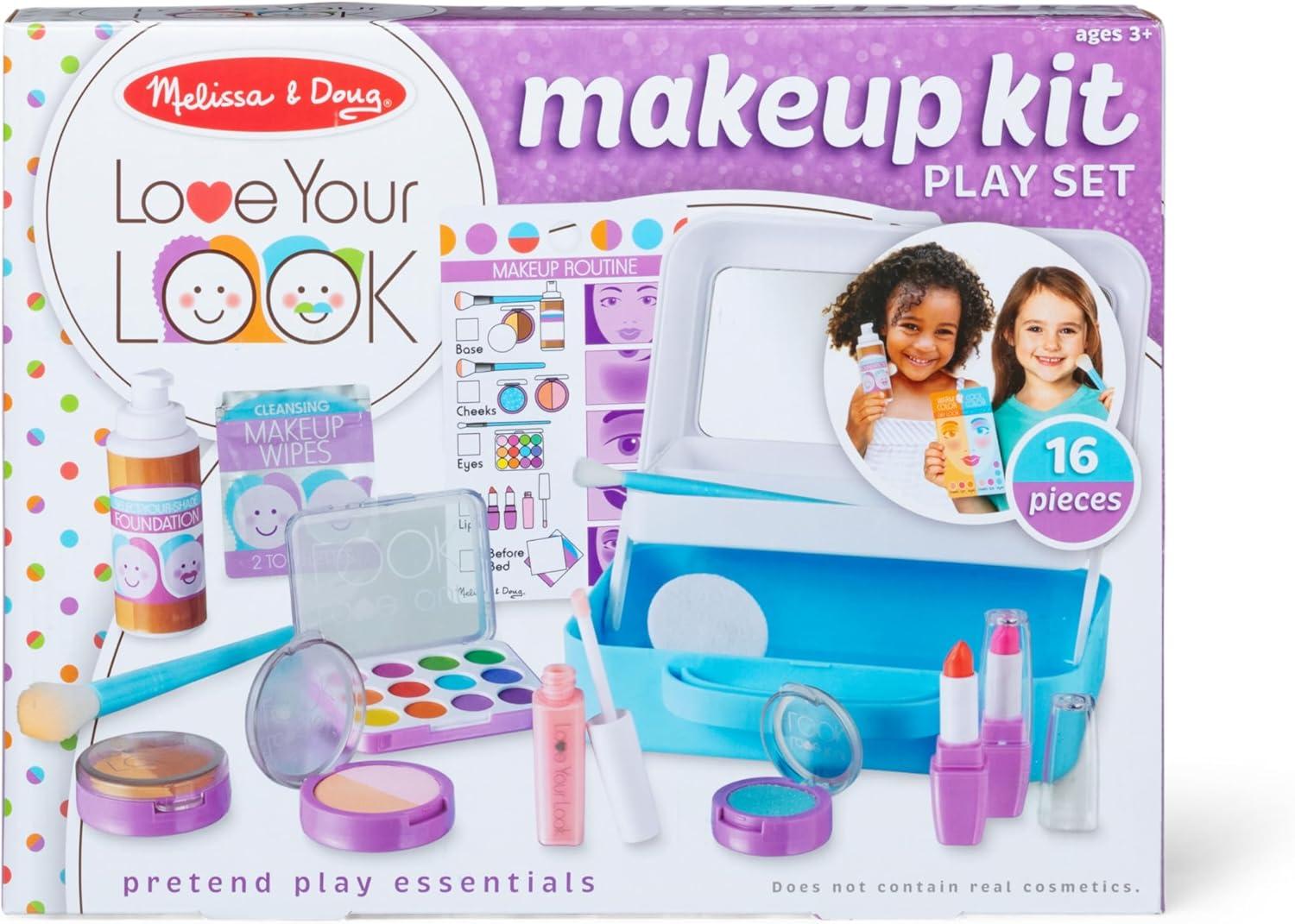 imageMelissa ampamp Doug Love Your Look Pretend Makeup Kit Play Set  16 Pieces for MessFree Pretend Play Does NOT Contain Real CosmeticsPretend Makeup Kit