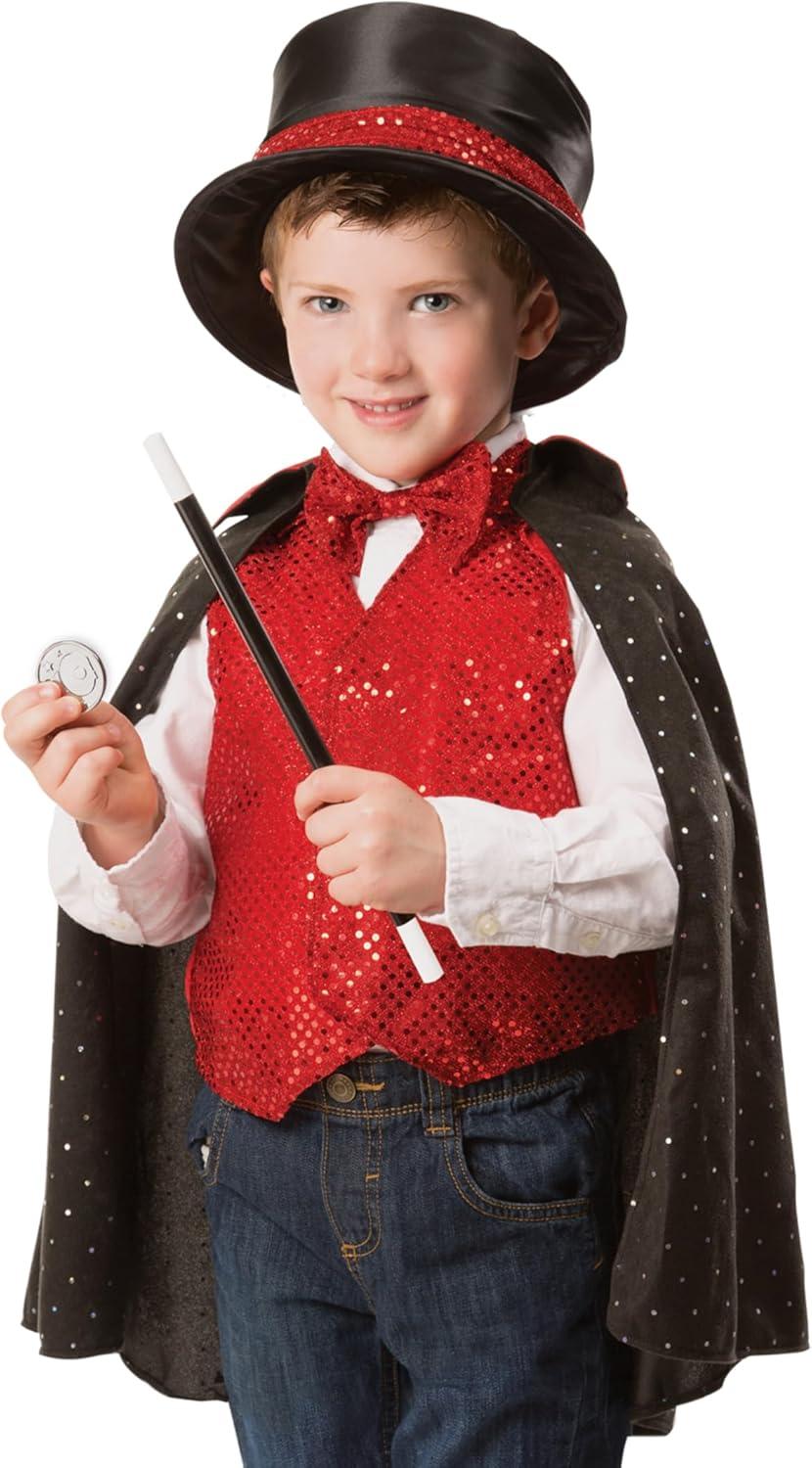imageMelissa ampamp Doug Magician Costume Role Play Set  Includes Hat Cape Wand Magic TricksFrustrationfree Packaging
