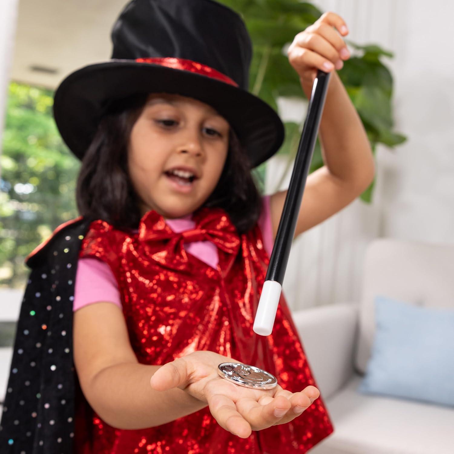 imageMelissa ampamp Doug Magician Costume Role Play Set  Includes Hat Cape Wand Magic TricksFrustrationfree Packaging