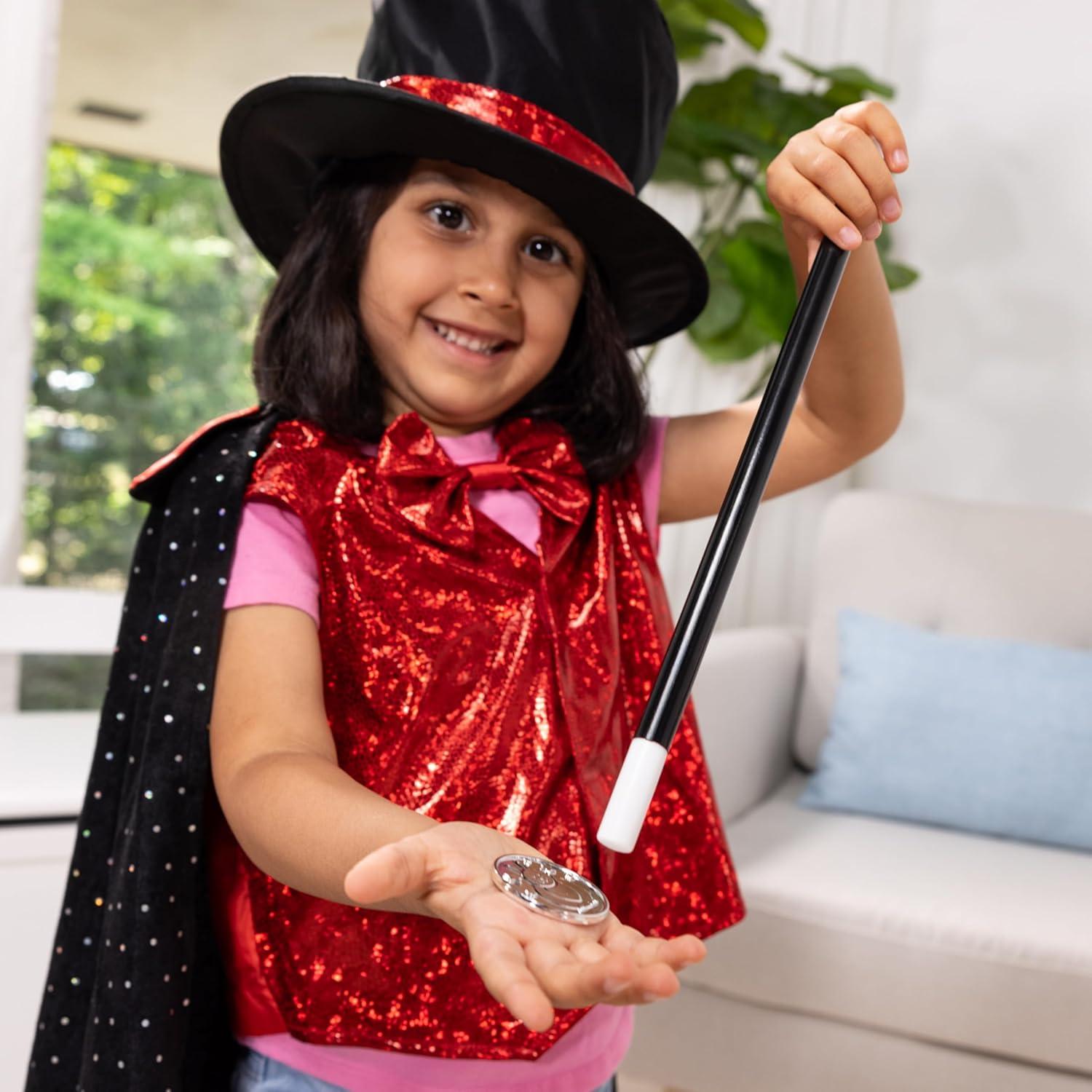 imageMelissa ampamp Doug Magician Costume Role Play Set  Includes Hat Cape Wand Magic TricksFrustrationfree Packaging