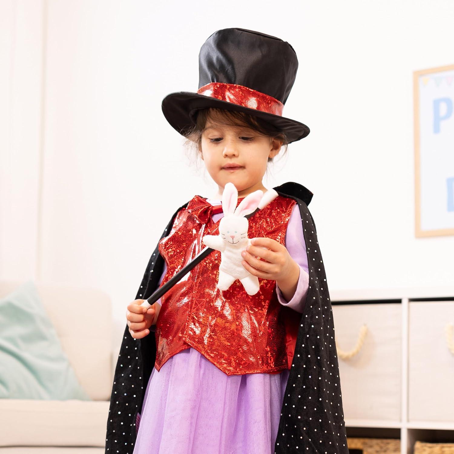 imageMelissa ampamp Doug Magician Costume Role Play Set  Includes Hat Cape Wand Magic TricksFrustrationfree Packaging