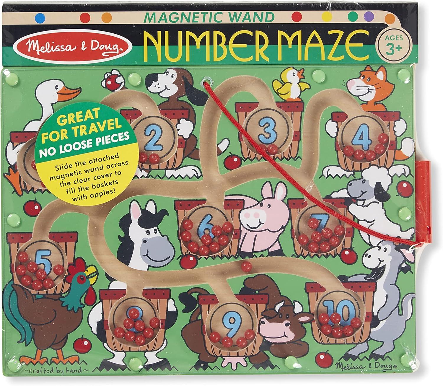 imageMelissa ampamp Doug Magnetic Wand Number Maze  Wooden Puzzle Activity Learning Toys Travel Activities for Kids Magnetic Maze for Toddlers and Kids Ages 3