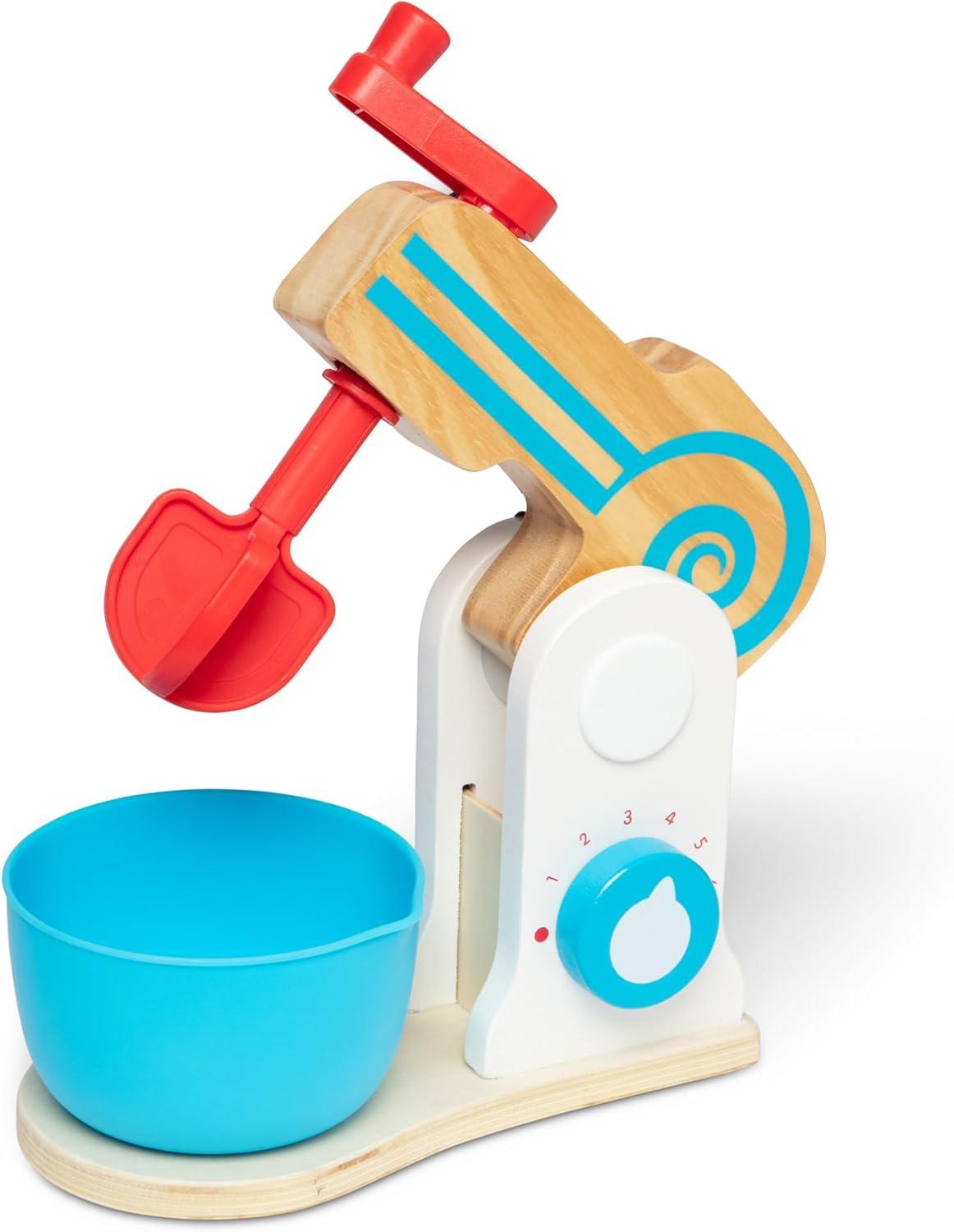 imageMelissa ampamp Doug MakeaCake 10Piece Wooden Mixer Set with Play Food ampamp Play Kitchen Accessories Preschool Toys for Girls ampamp Boys Ages 3  FSC Certified