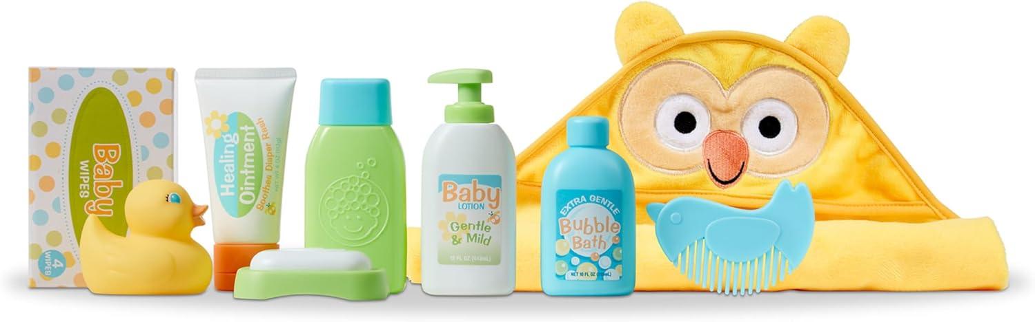 imageMelissa ampamp Doug Mine to Love Changing ampamp Bathtime Play Set for Dolls  Diapers Pretend ShampooWipes Towel More 19 pcs