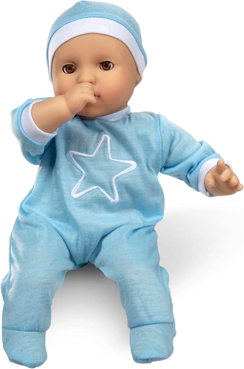 imageMelissa ampamp Doug Mine to Love Jordan 12 Light SkinTone Boy Baby Doll with Romper Cap Pacifier