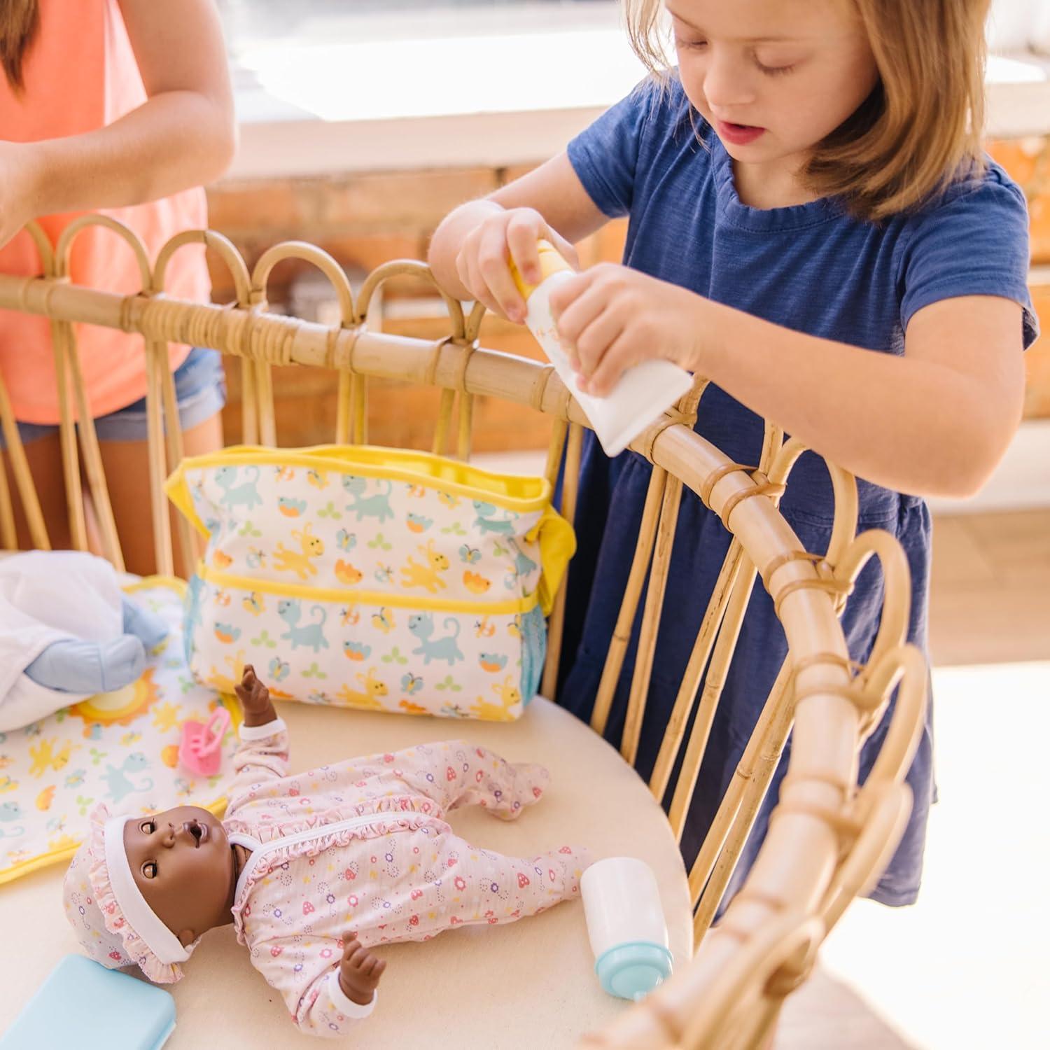 imageMelissa ampamp Doug Mine to Love Travel Time Play Set for Dolls with Diaper Bag Bottle Sunscreen More 17 pcs  Baby Doll Accessories Baby Doll Sets For Kids Ages 3