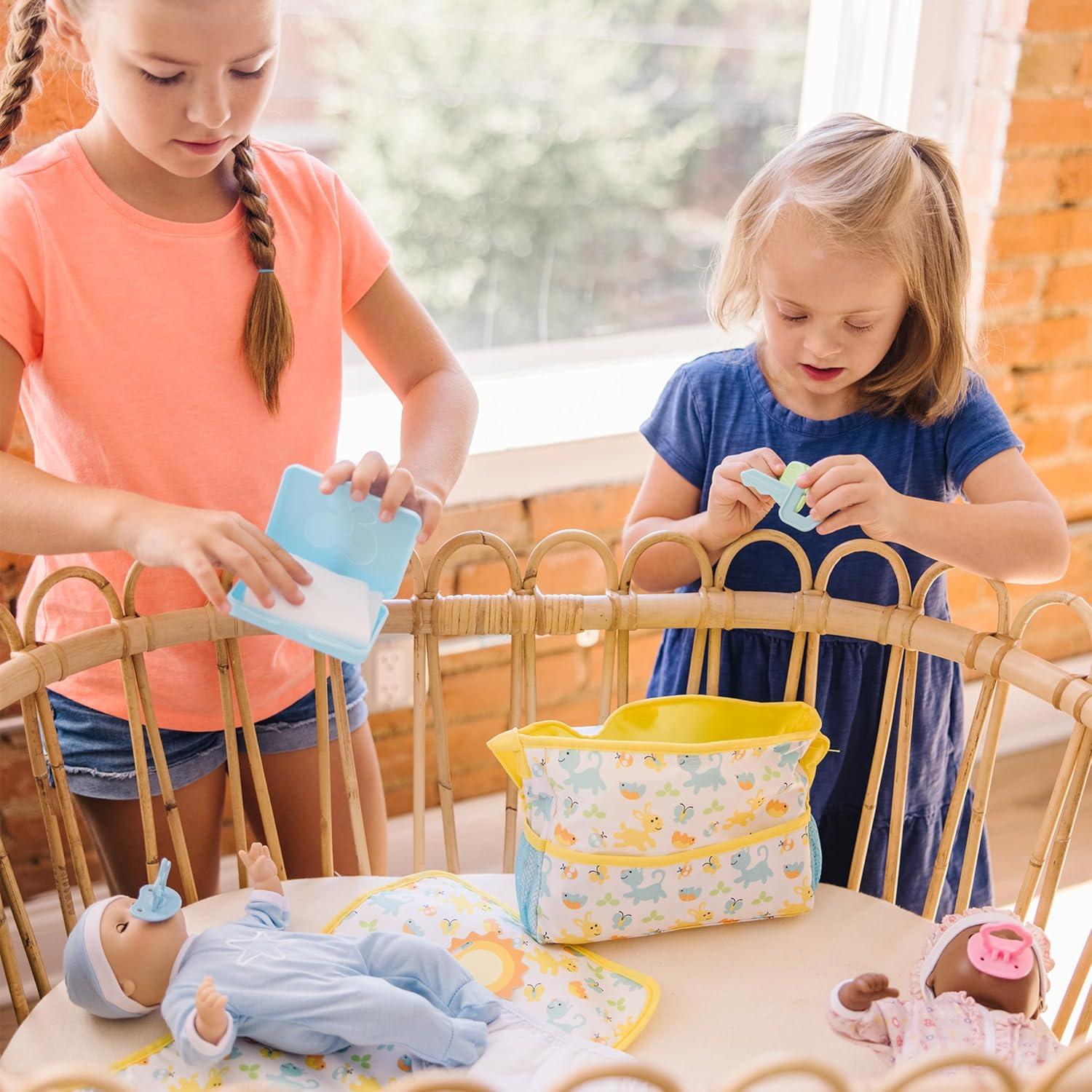 imageMelissa ampamp Doug Mine to Love Travel Time Play Set for Dolls with Diaper Bag Bottle Sunscreen More 17 pcs  Baby Doll Accessories Baby Doll Sets For Kids Ages 3