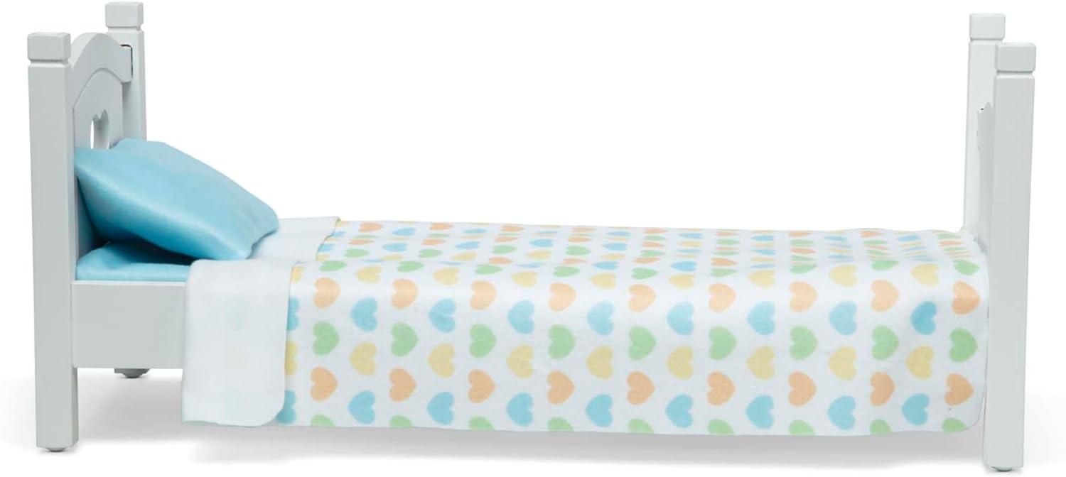 imageMelissa ampamp Doug Mine to Love Wooden Play Bed for Dolls Stuffed Animals  White 87H x 91W x 207L Assembled