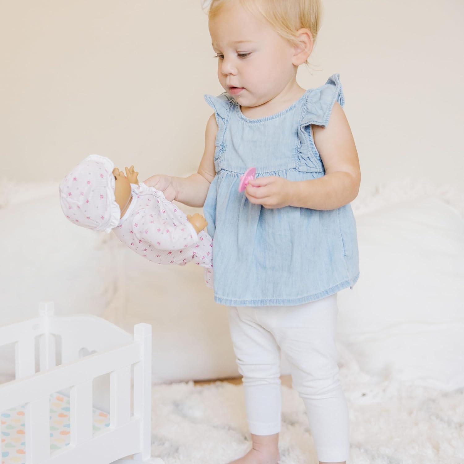 imageMelissa ampamp Doug Mine to Love Wooden Play Cradle for Dolls Stuffed Animals  White 102H x 188W x 207L Assembled