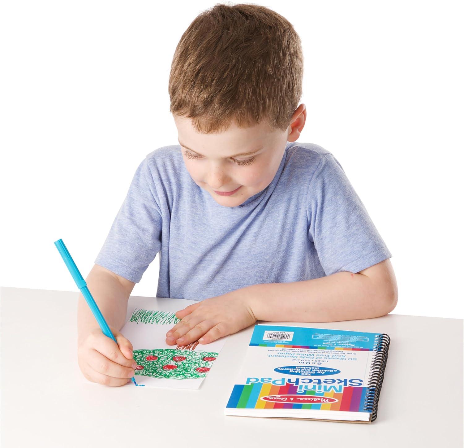 imageMelissa ampamp Doug MiniSketch SpiralBound Pad 6 x 9 inches  4Pack Sketch Book for Kids Kids Drawing Paper Drawing and Coloring PadsPad