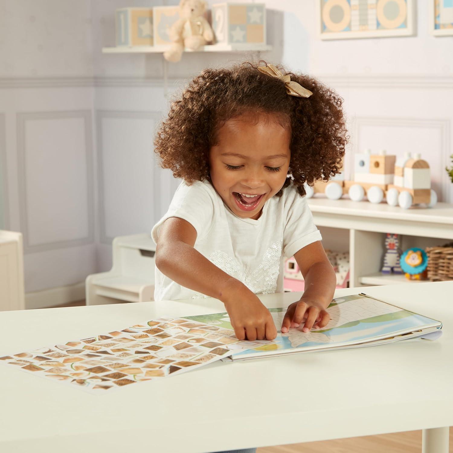 imageMelissa ampamp Doug Mosaic Sticker Pad Safari Animals 12 Color Scenes to Complete with 850 StickersNature