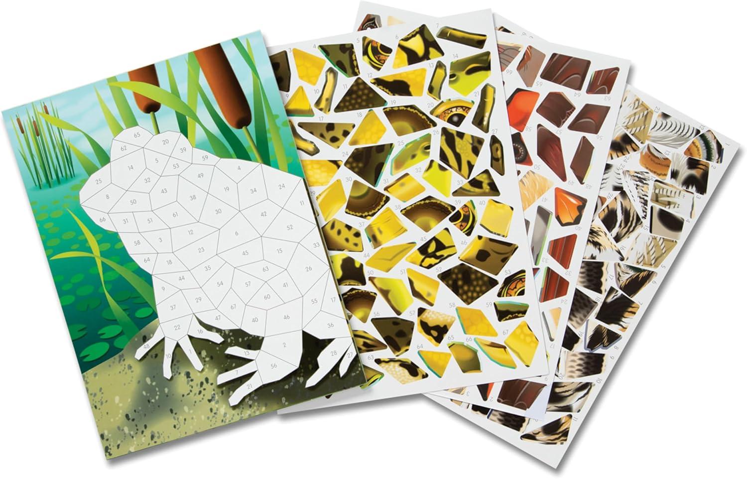 imageMelissa ampamp Doug Mosaic Sticker Pad Safari Animals 12 Color Scenes to Complete with 850 StickersNature