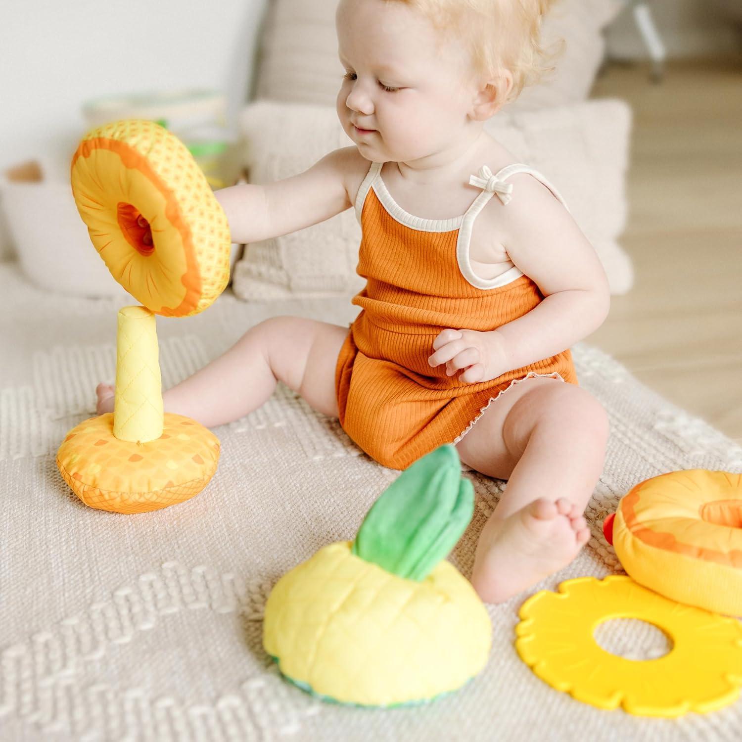 imageMelissa ampamp Doug MultiSensory Pineapple Soft Stacker Infant Toy  Stacking Toys For Babies Pineapple Stacking Toy For Infants