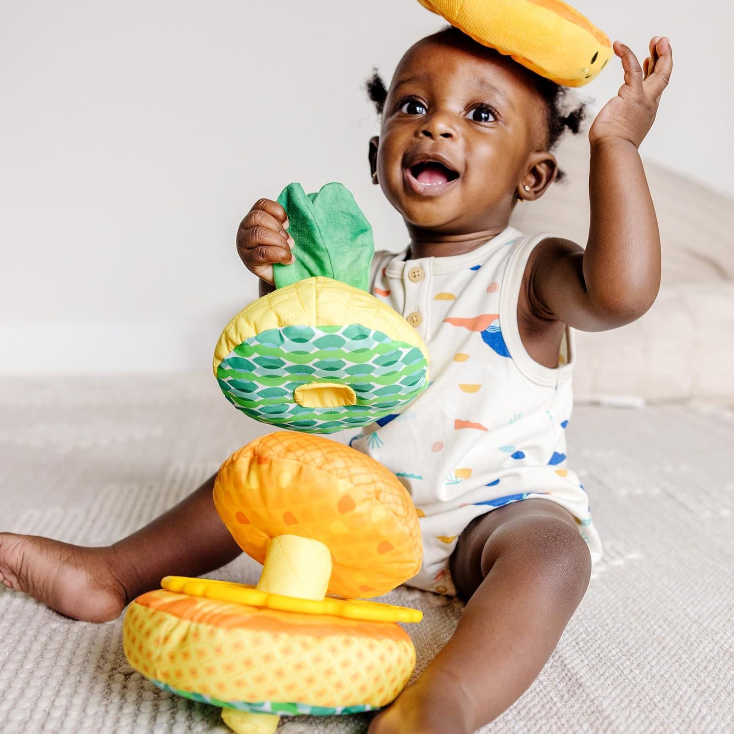 imageMelissa ampamp Doug MultiSensory Pineapple Soft Stacker Infant Toy  Stacking Toys For Babies Pineapple Stacking Toy For Infants