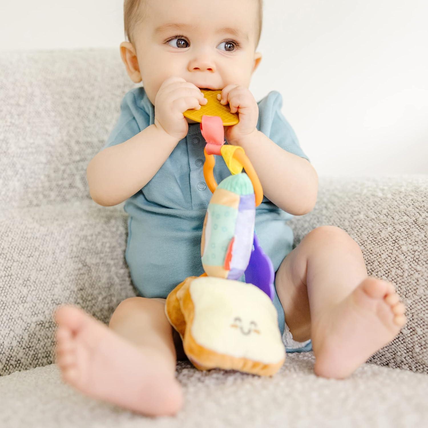 imageMelissa ampamp Doug MultiSensory TakeAlong ClipOn Infant Toy 2Pack PBampampJ and Bubble Tea