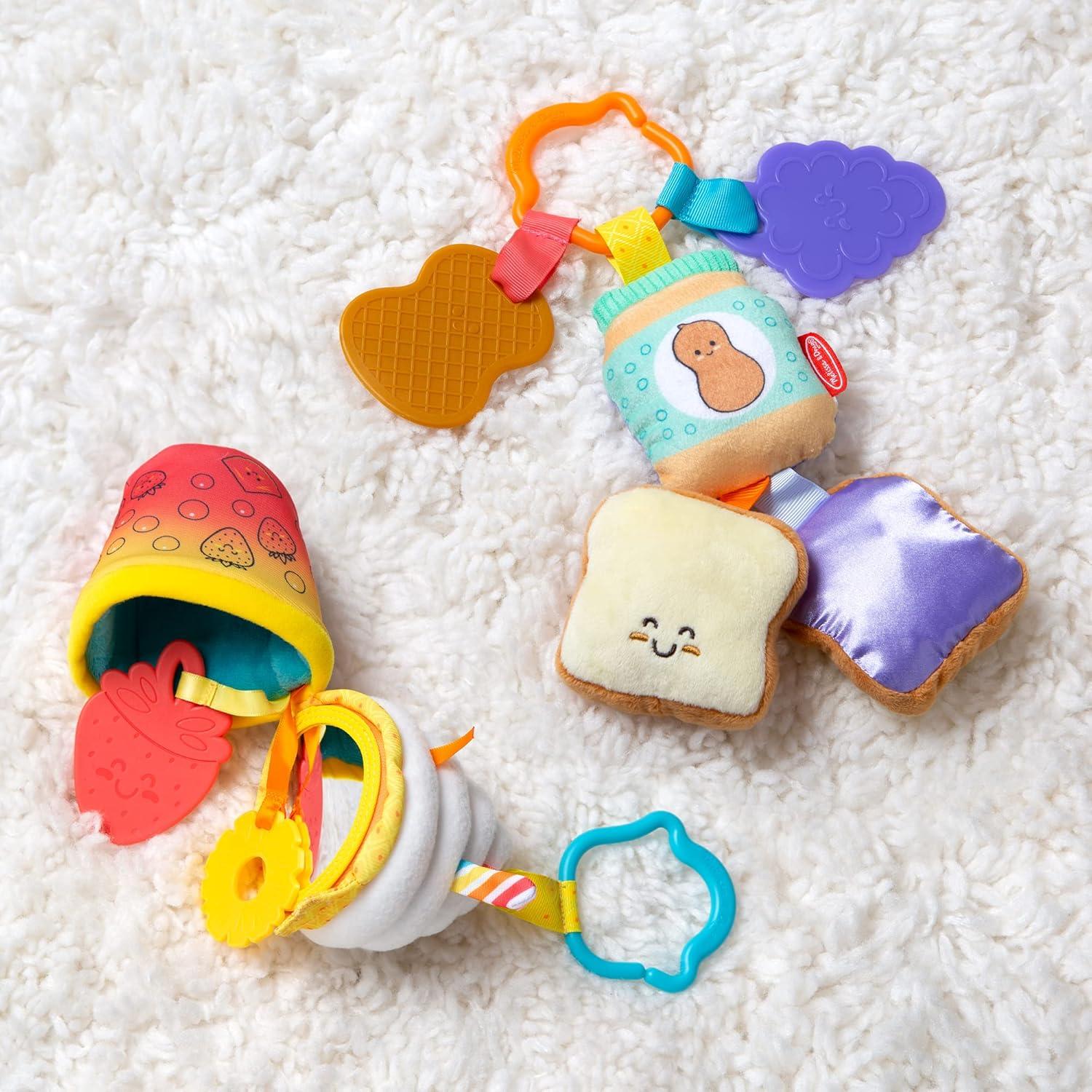 imageMelissa ampamp Doug MultiSensory TakeAlong ClipOn Infant Toy 2Pack PBampampJ and Bubble Tea