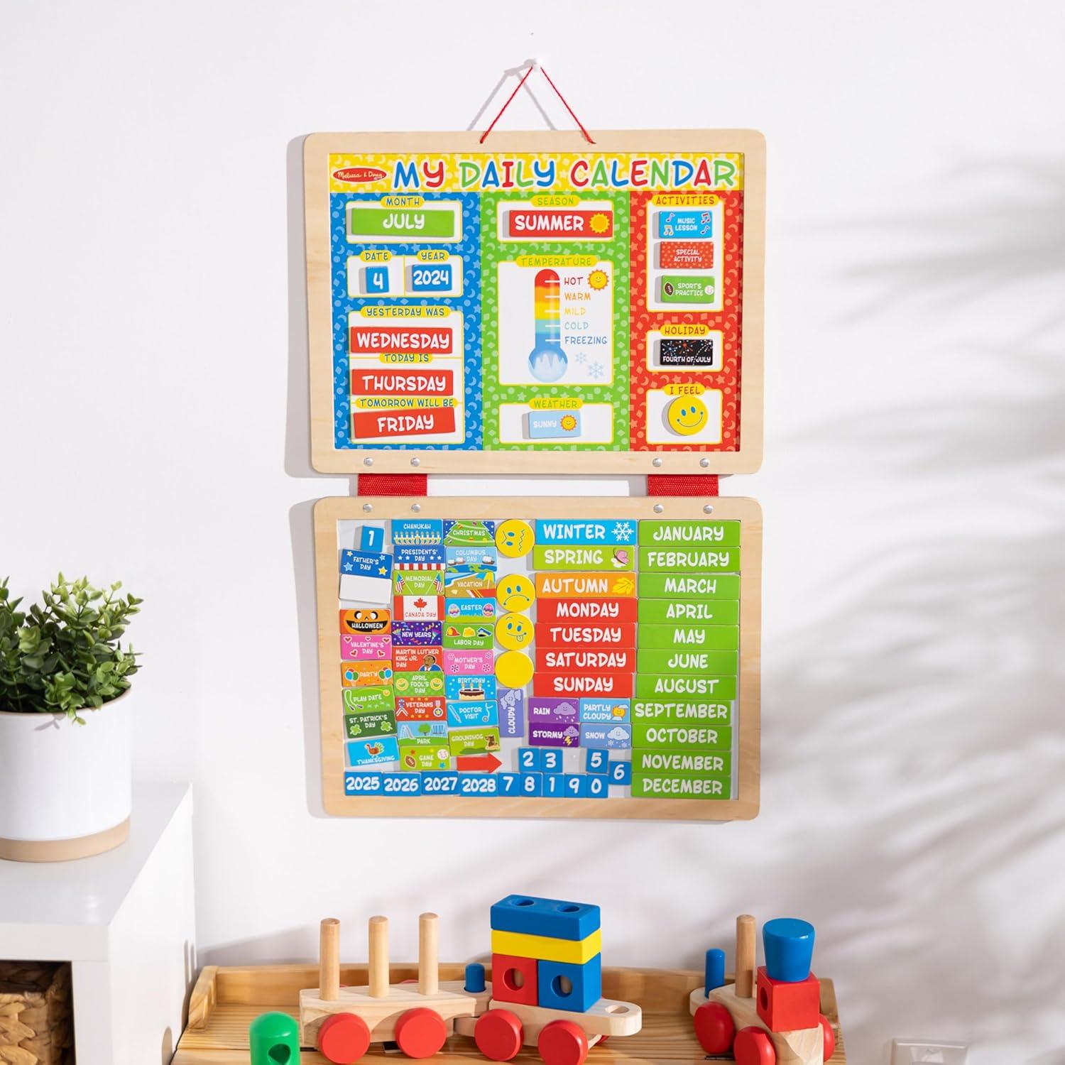imageMelissa ampamp Doug My First Daily Magnetic Calendar Classroom Calendar for Kids Activities with Weather ampamp Seasons Preschool Toys for Girls ampamp Boys Ages 4
