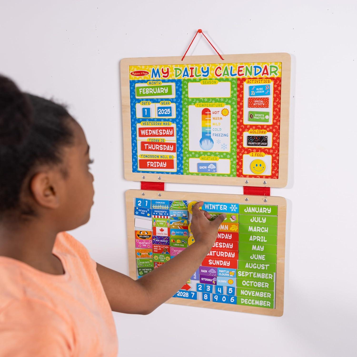 imageMelissa ampamp Doug My First Daily Magnetic Calendar Classroom Calendar for Kids Activities with Weather ampamp Seasons Preschool Toys for Girls ampamp Boys Ages 4