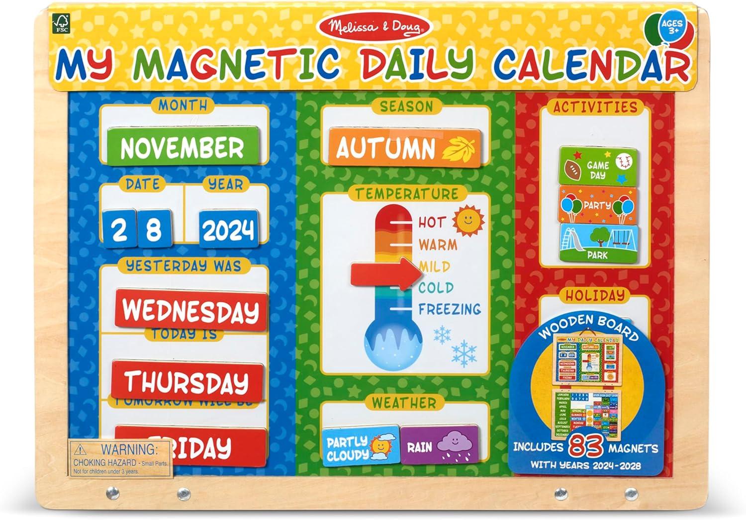 imageMelissa ampamp Doug My First Daily Magnetic Calendar Classroom Calendar for Kids Activities with Weather ampamp Seasons Preschool Toys for Girls ampamp Boys Ages 4