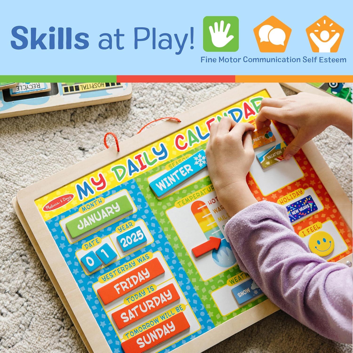 imageMelissa ampamp Doug My First Daily Magnetic Calendar Classroom Calendar for Kids Activities with Weather ampamp Seasons Preschool Toys for Girls ampamp Boys Ages 4