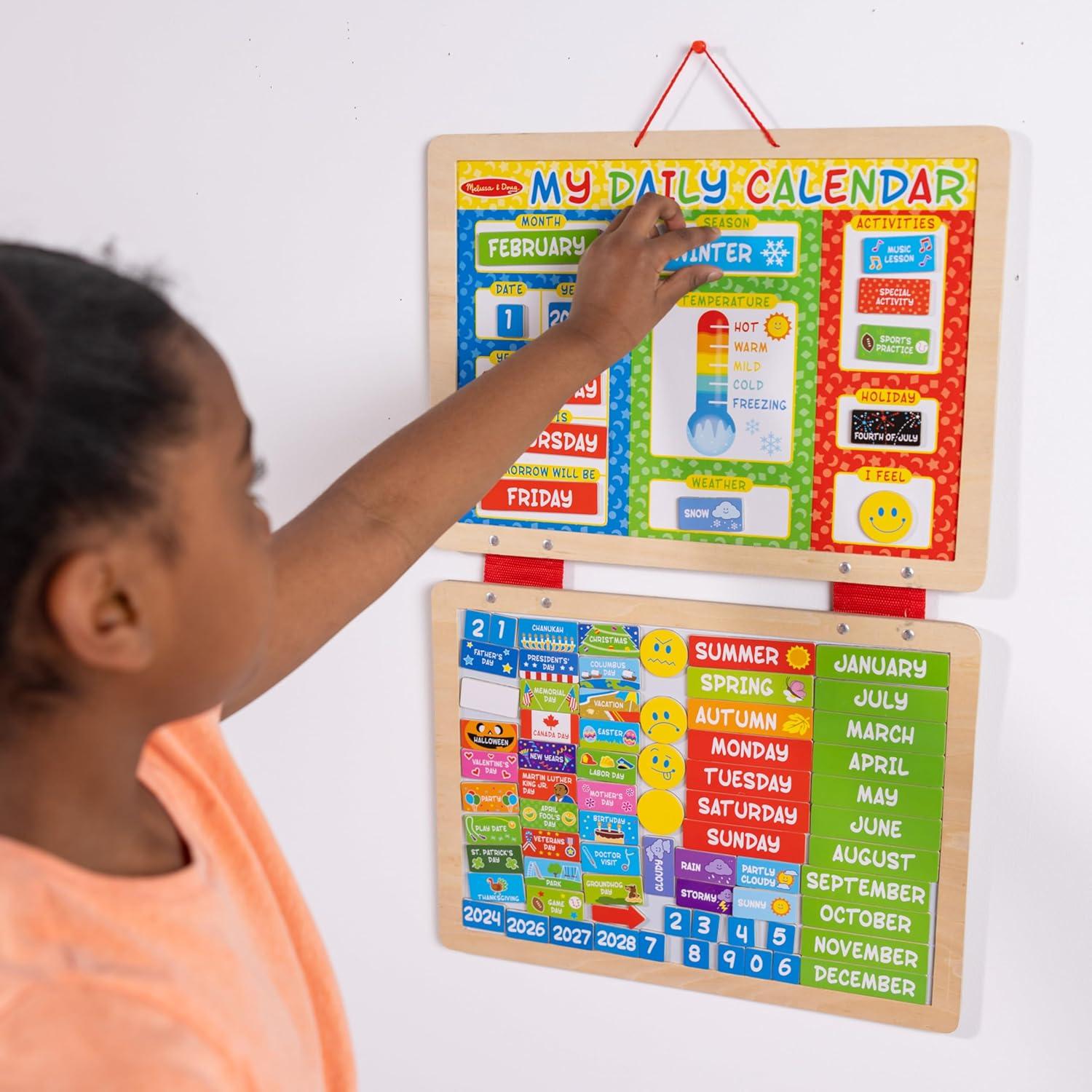 imageMelissa ampamp Doug My First Daily Magnetic Calendar Classroom Calendar for Kids Activities with Weather ampamp Seasons Preschool Toys for Girls ampamp Boys Ages 4