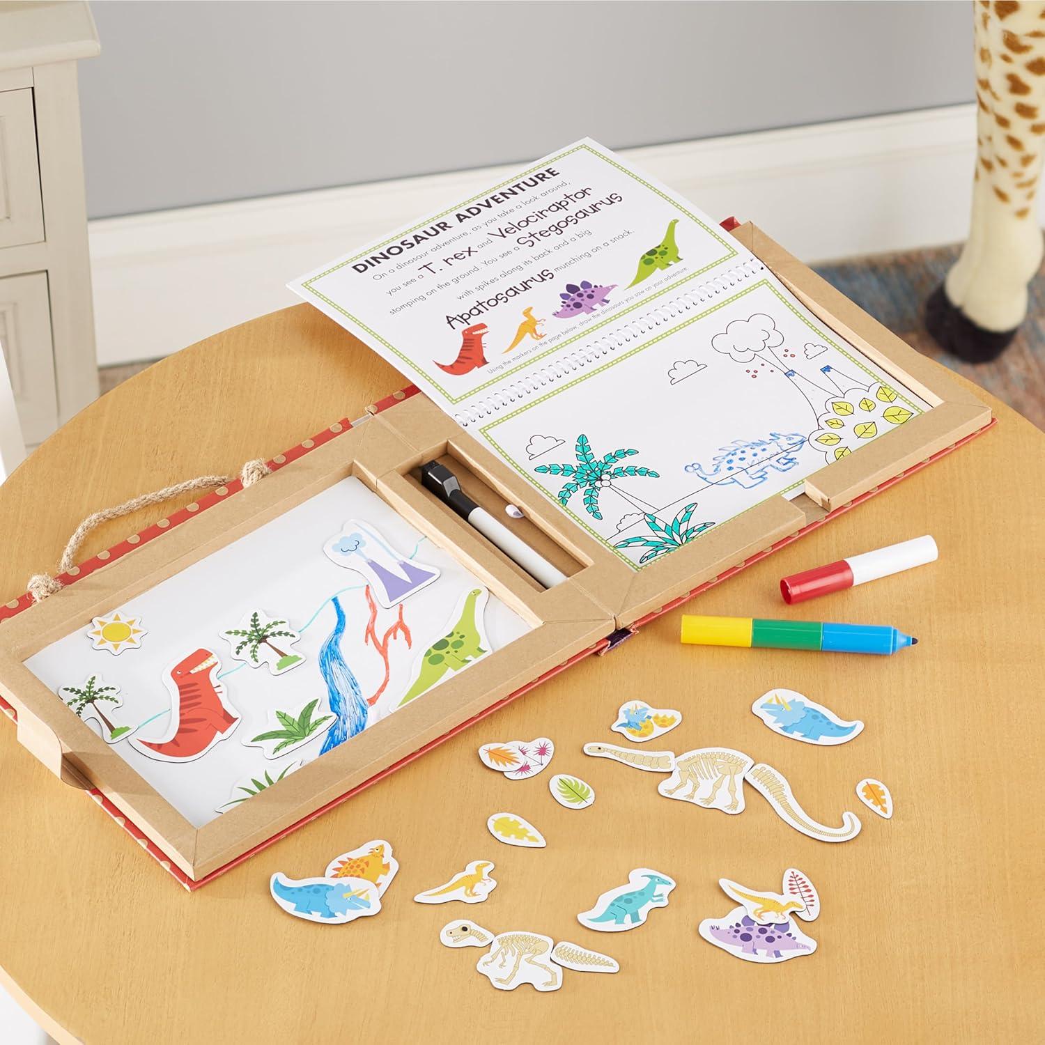 imageMelissa ampamp Doug Natural Play Play Draw Create Reusable Drawing ampamp Magnet Kit  Ocean 42 Magnets 5 DryErase Markers  FSC CertifiedDinosaurs
