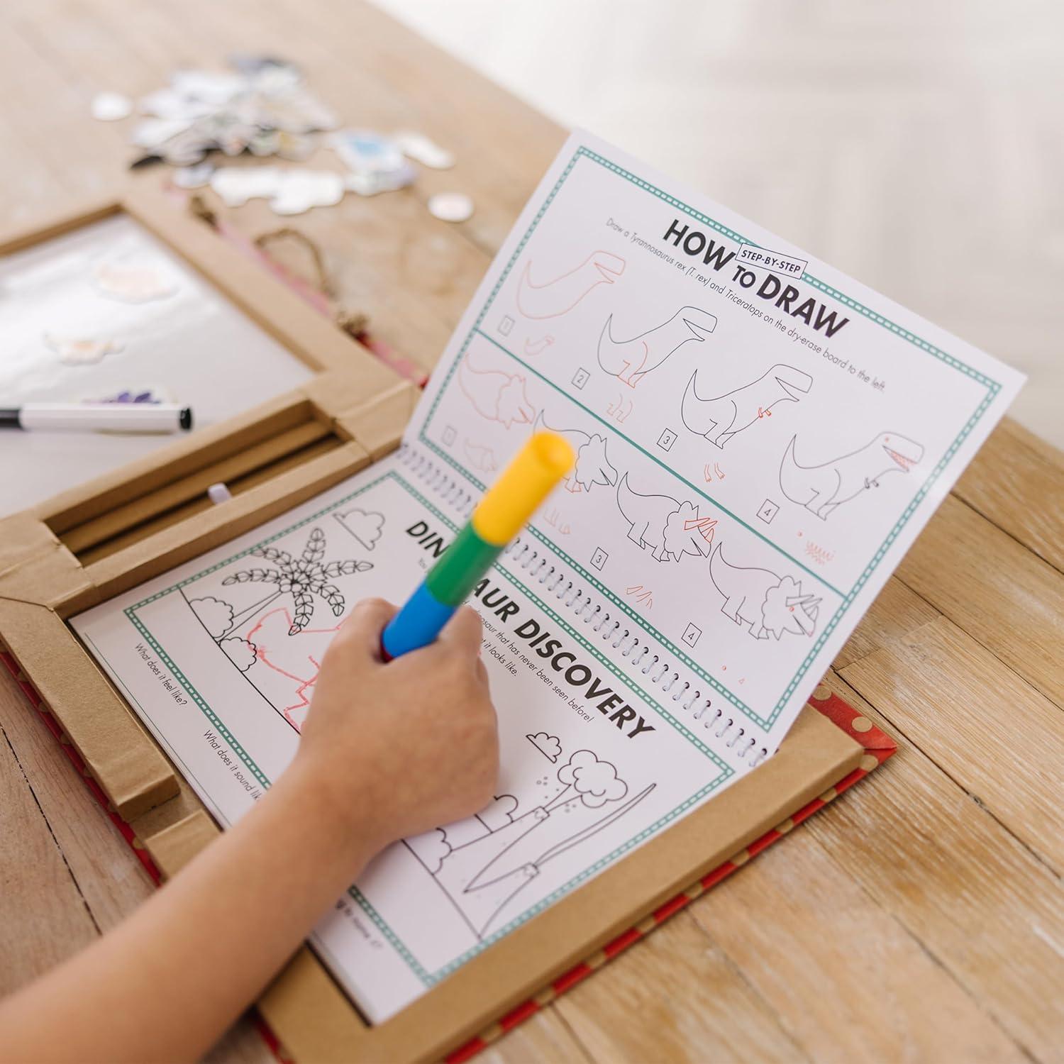 imageMelissa ampamp Doug Natural Play Play Draw Create Reusable Drawing ampamp Magnet Kit  Ocean 42 Magnets 5 DryErase Markers  FSC CertifiedDinosaurs