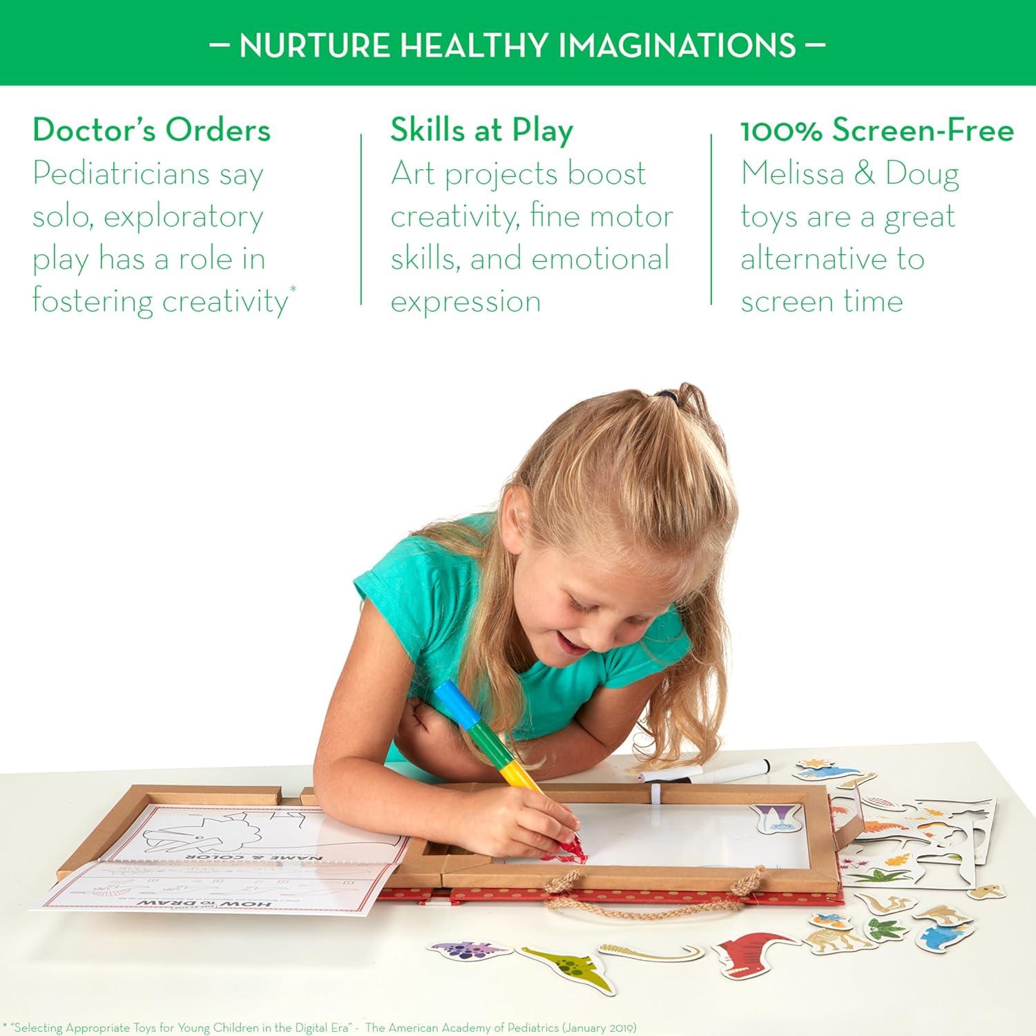 imageMelissa ampamp Doug Natural Play Play Draw Create Reusable Drawing ampamp Magnet Kit  Ocean 42 Magnets 5 DryErase Markers  FSC CertifiedDinosaurs
