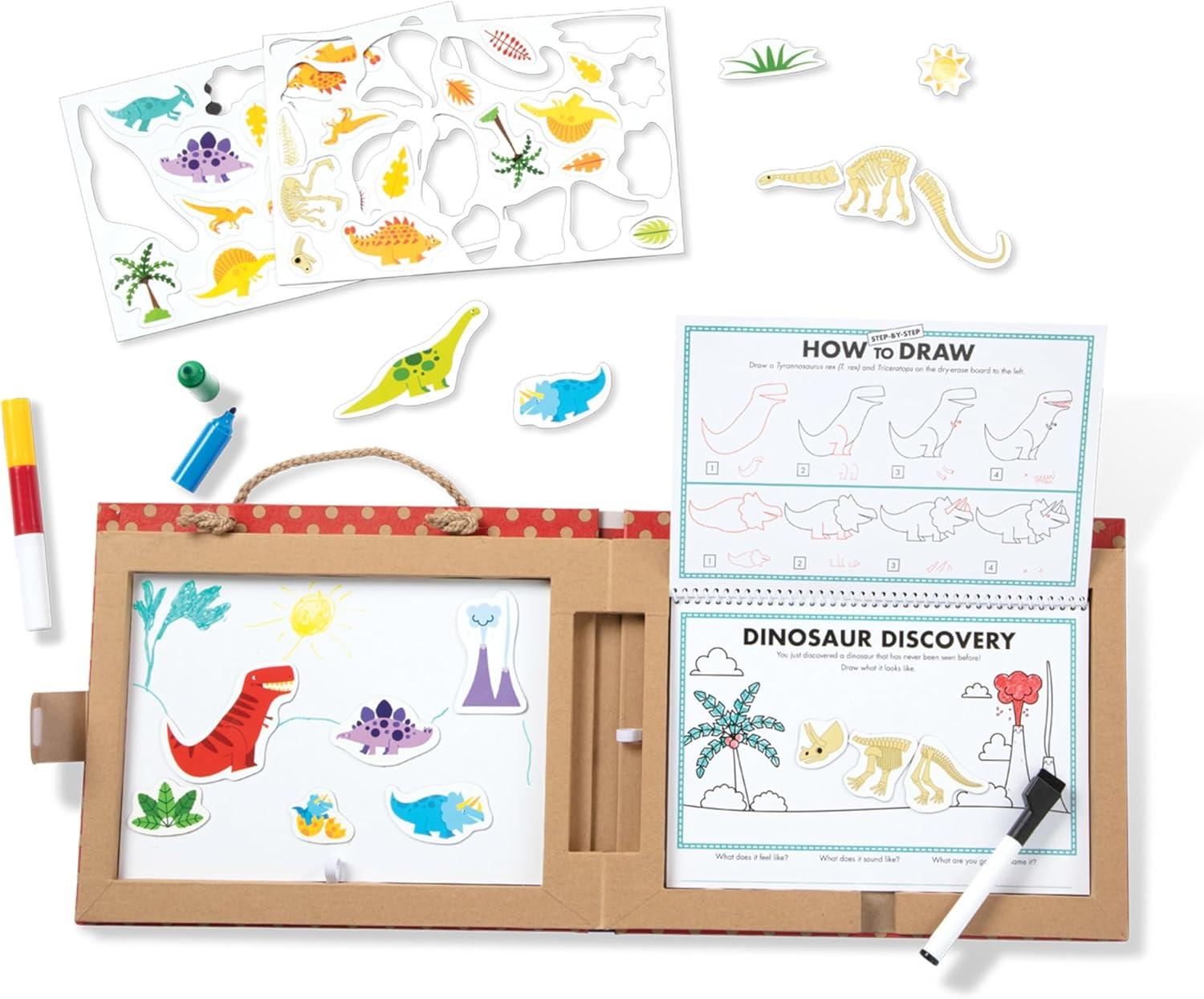 imageMelissa ampamp Doug Natural Play Play Draw Create Reusable Drawing ampamp Magnet Kit  Ocean 42 Magnets 5 DryErase Markers  FSC CertifiedDinosaurs