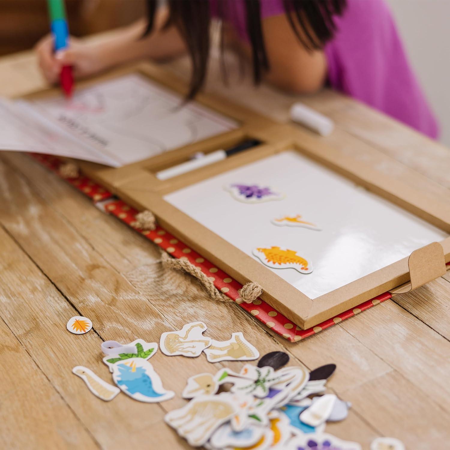 imageMelissa ampamp Doug Natural Play Play Draw Create Reusable Drawing ampamp Magnet Kit  Ocean 42 Magnets 5 DryErase Markers  FSC CertifiedDinosaurs
