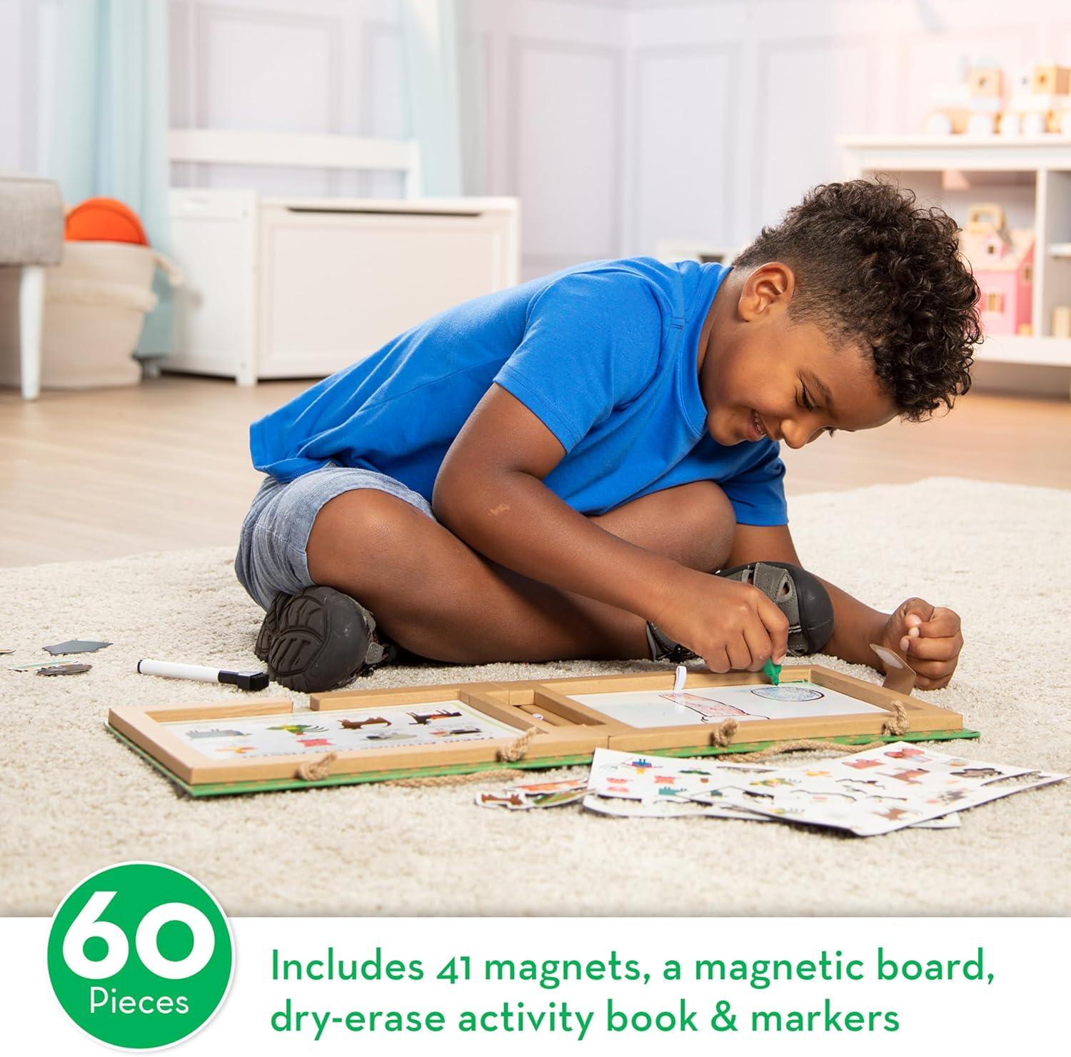 imageMelissa ampamp Doug Natural Play Play Draw Create Reusable Drawing ampamp Magnet Kit  Ocean 42 Magnets 5 DryErase Markers  FSC CertifiedFarm