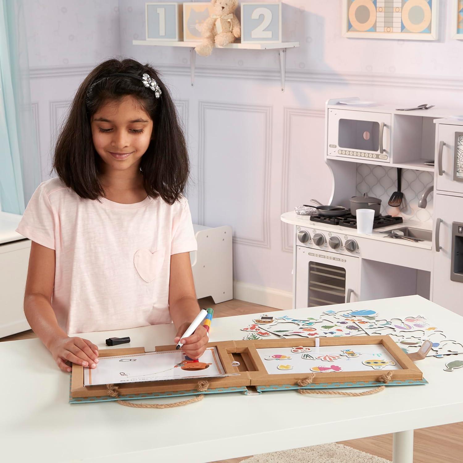 imageMelissa ampamp Doug Natural Play Play Draw Create Reusable Drawing ampamp Magnet Kit  Ocean 42 Magnets 5 DryErase Markers  FSC CertifiedOcean
