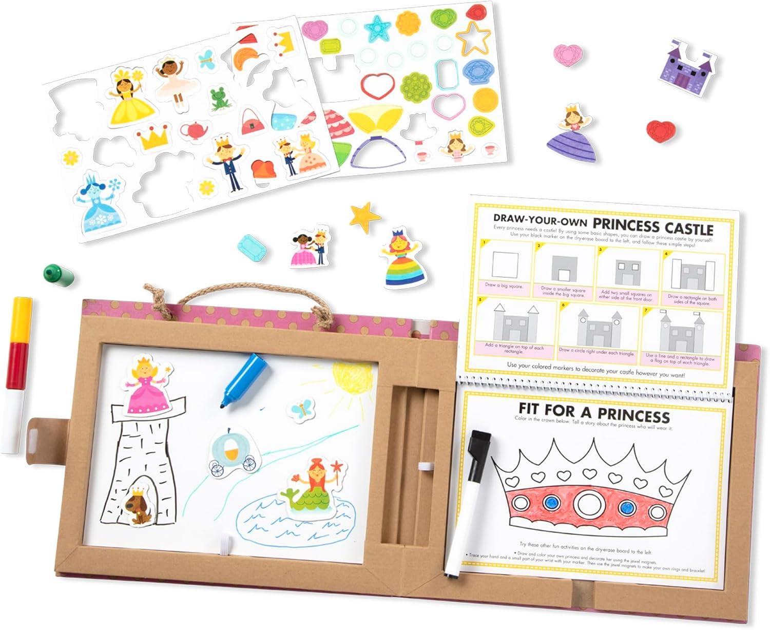 imageMelissa ampamp Doug Natural Play Play Draw Create Reusable Drawing ampamp Magnet Kit  Ocean 42 Magnets 5 DryErase Markers  FSC CertifiedPrincess