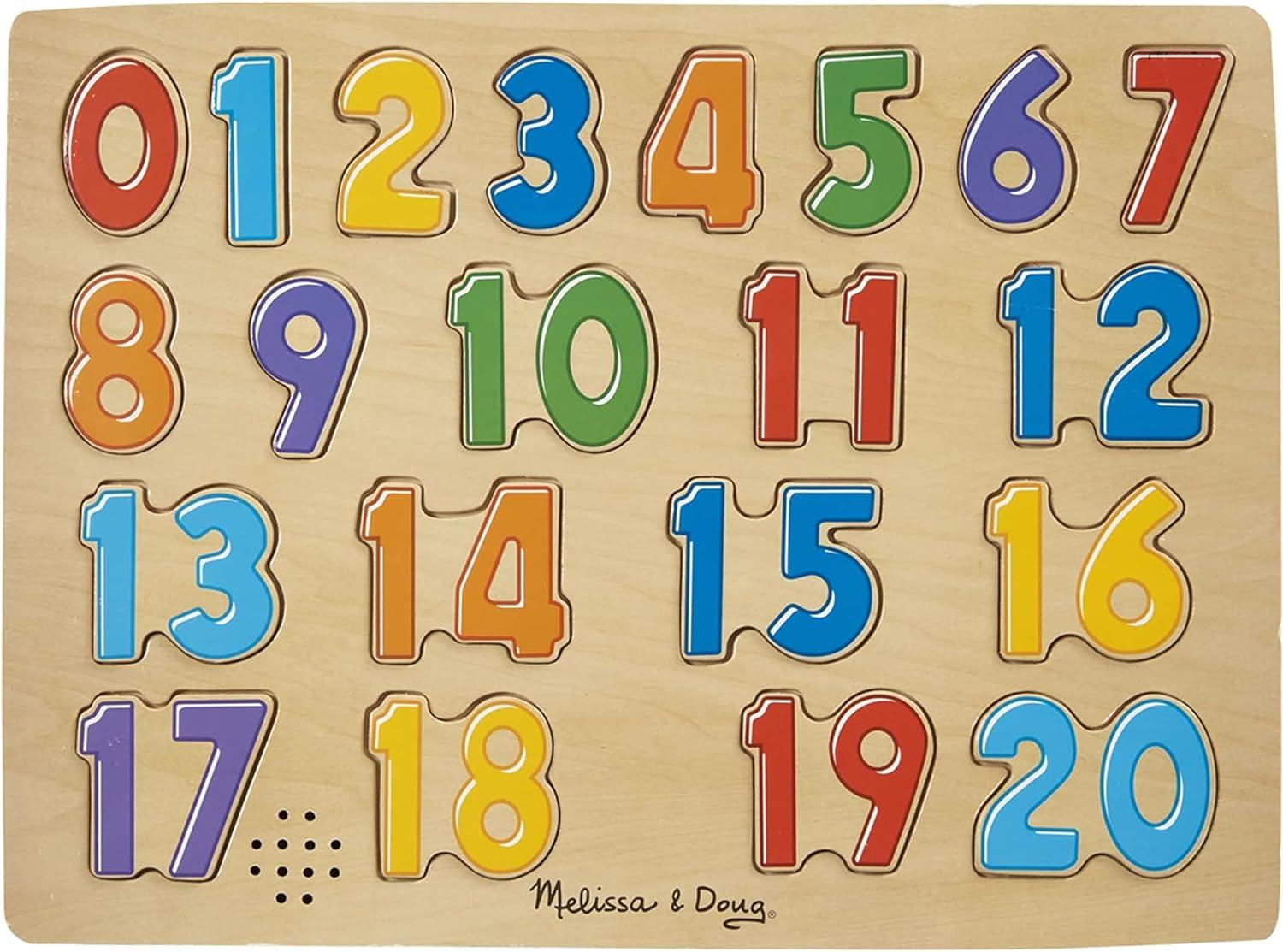 imageMelissa ampamp Doug Numbers Sound Puzzle  Wooden Puzzle with Sound Effects 21 pcs