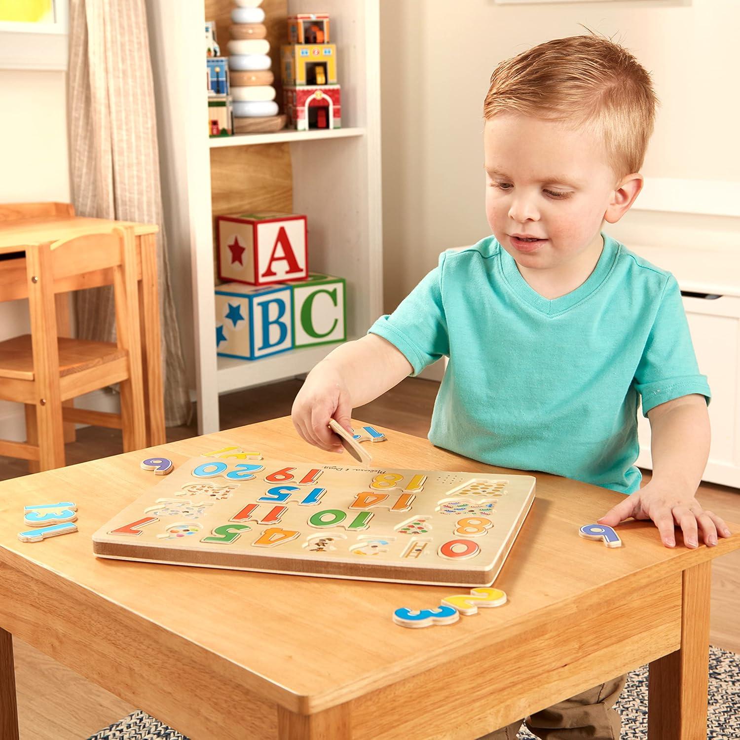 imageMelissa ampamp Doug Numbers Sound Puzzle  Wooden Puzzle with Sound Effects 21 pcs