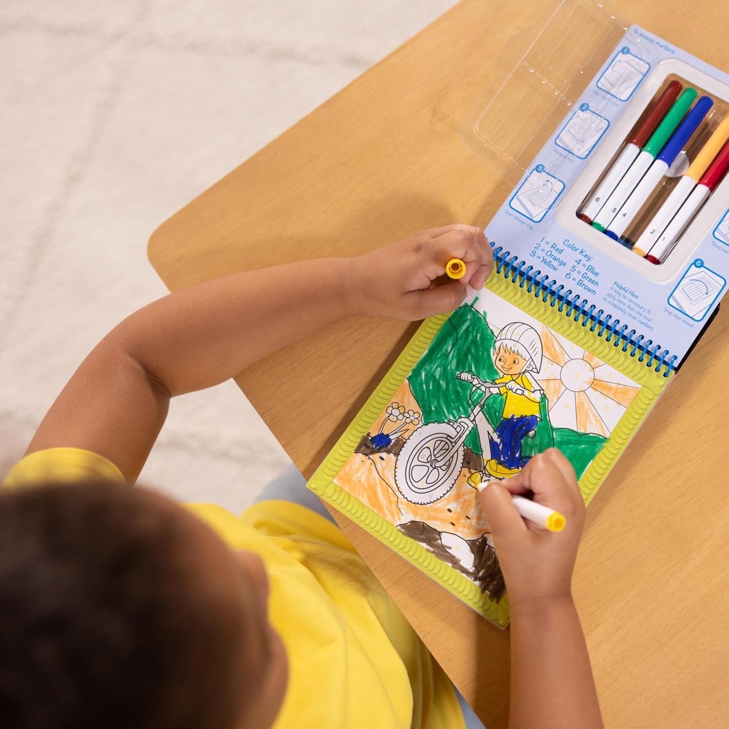 imageMelissa ampamp Doug On The Go Color by Numbers Kids Design Boards Playtime Construction Sports and More