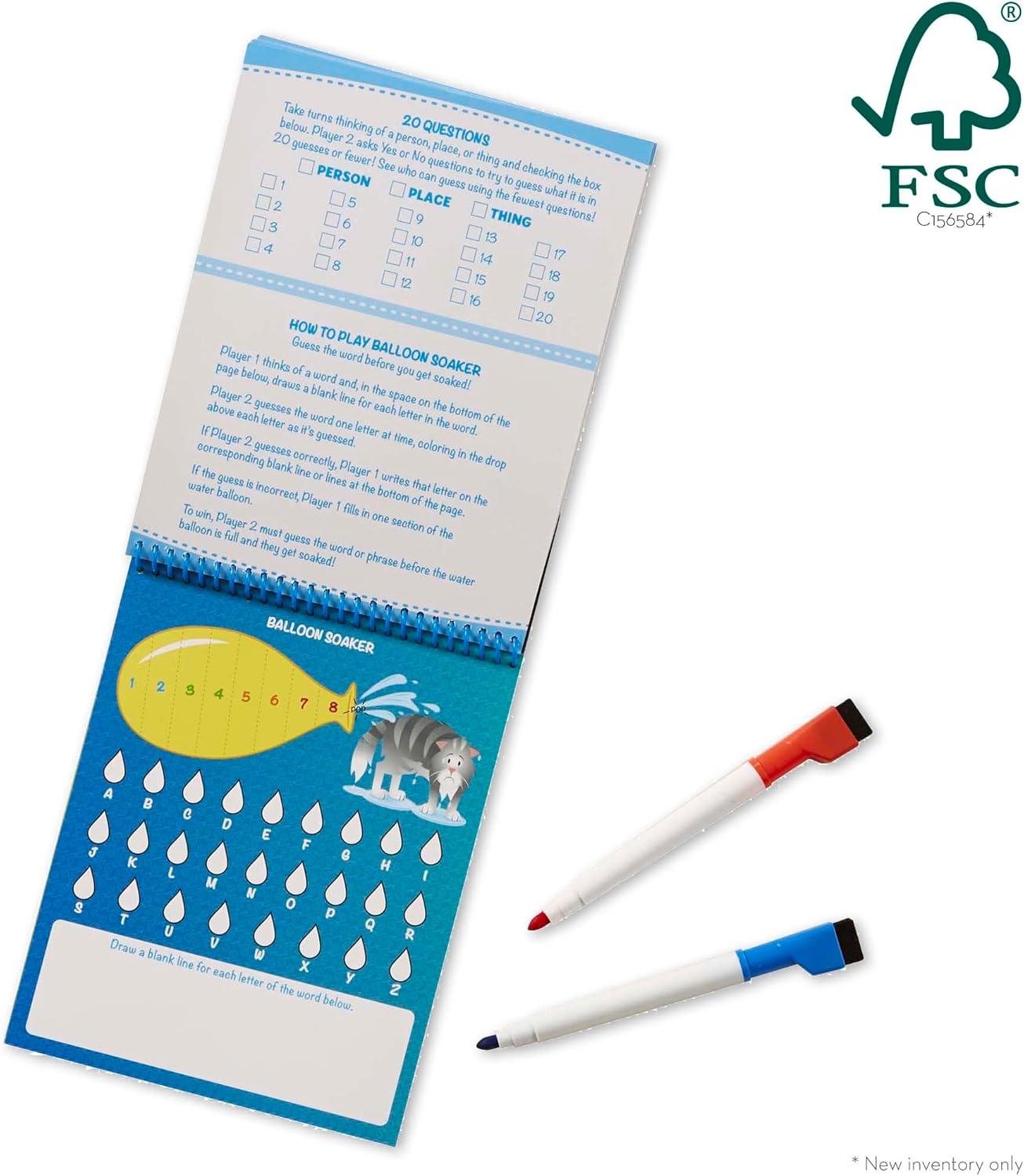 imageMelissa ampamp Doug On The Go Game On Reusable Games WipeOff Activity Pad Reusable Travel Toy with 2 DryErase Markers  FSC Certified