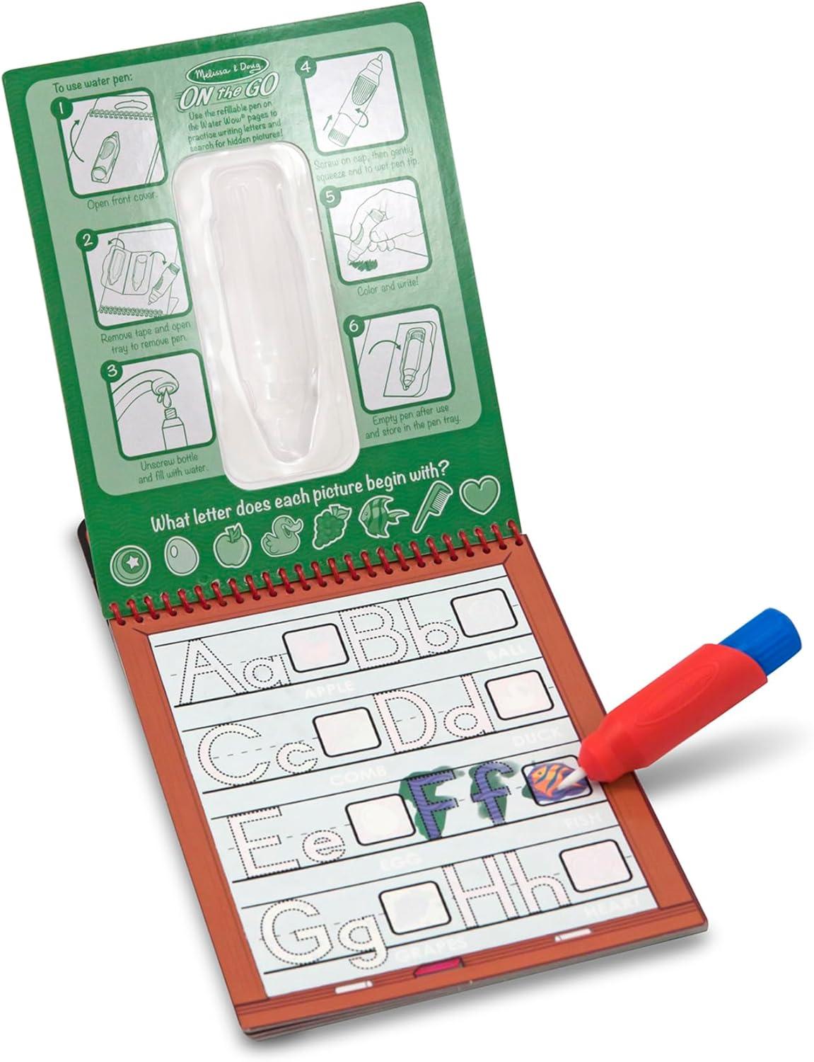 imageMelissa ampamp Doug On The Go Water Wow Reusable WaterReveal Activity Pad  Numbers  FSC CertifiedAlphabet