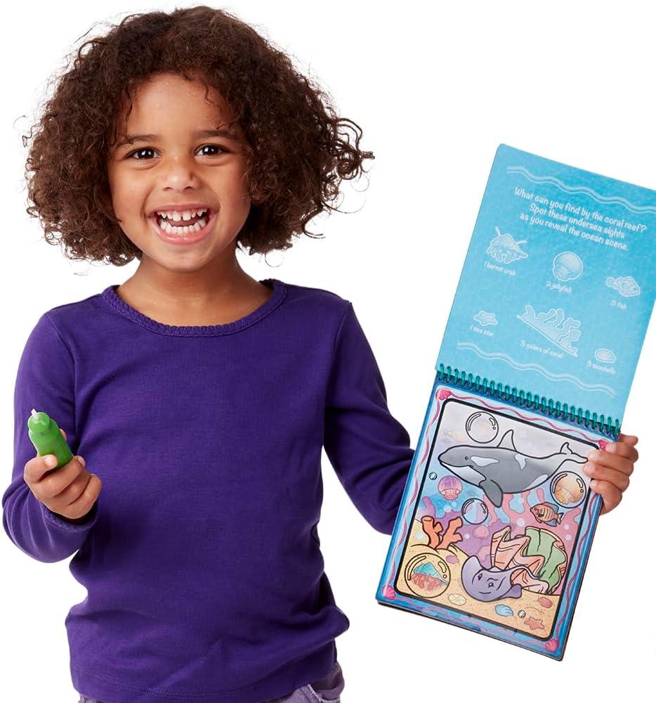 imageMelissa ampamp Doug On the Go Water Wow Reusable Color with Water Activity Pad 6Pack Sports Occupations Adventure Safari Under the Sea Animals  FSC Certifieda
