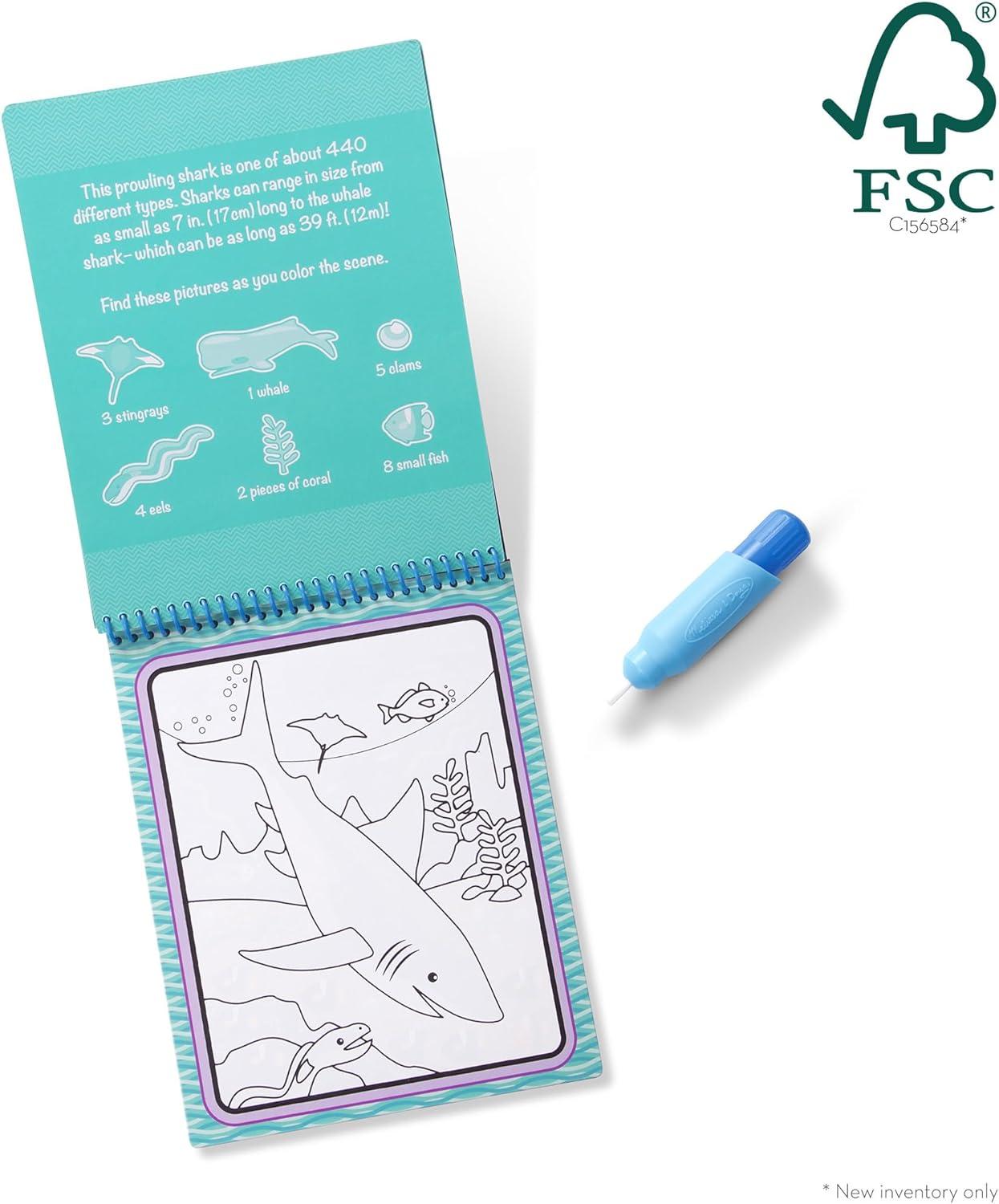 imageMelissa ampamp Doug On the Go Water Wow Reusable Color with Water Activity Pad 6Pack Sports Occupations Adventure Safari Under the Sea Animals  FSC Certifieda