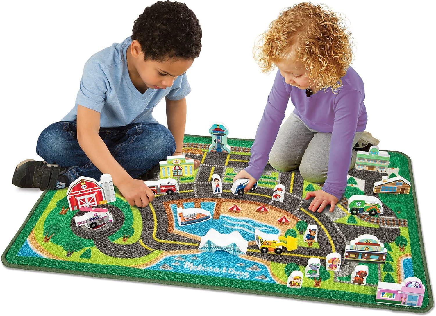imageMelissa ampamp Doug PAW Patrol Activity Rug  Adventure Bay 22 Pieces